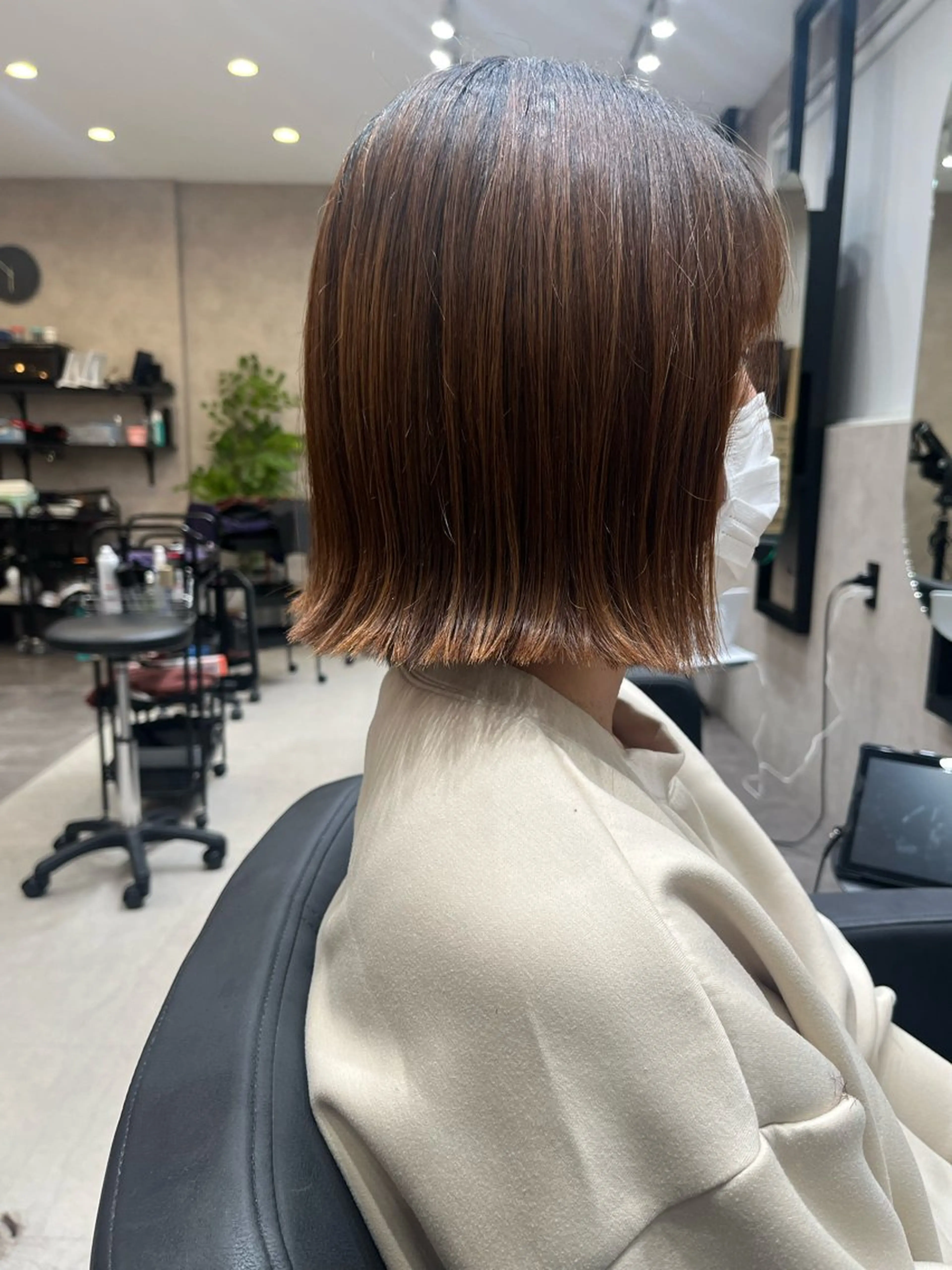 ミディアム カット ヘアカラー トリートメント 森本峻介 ボブ/透明感カラーのヘアスタイル