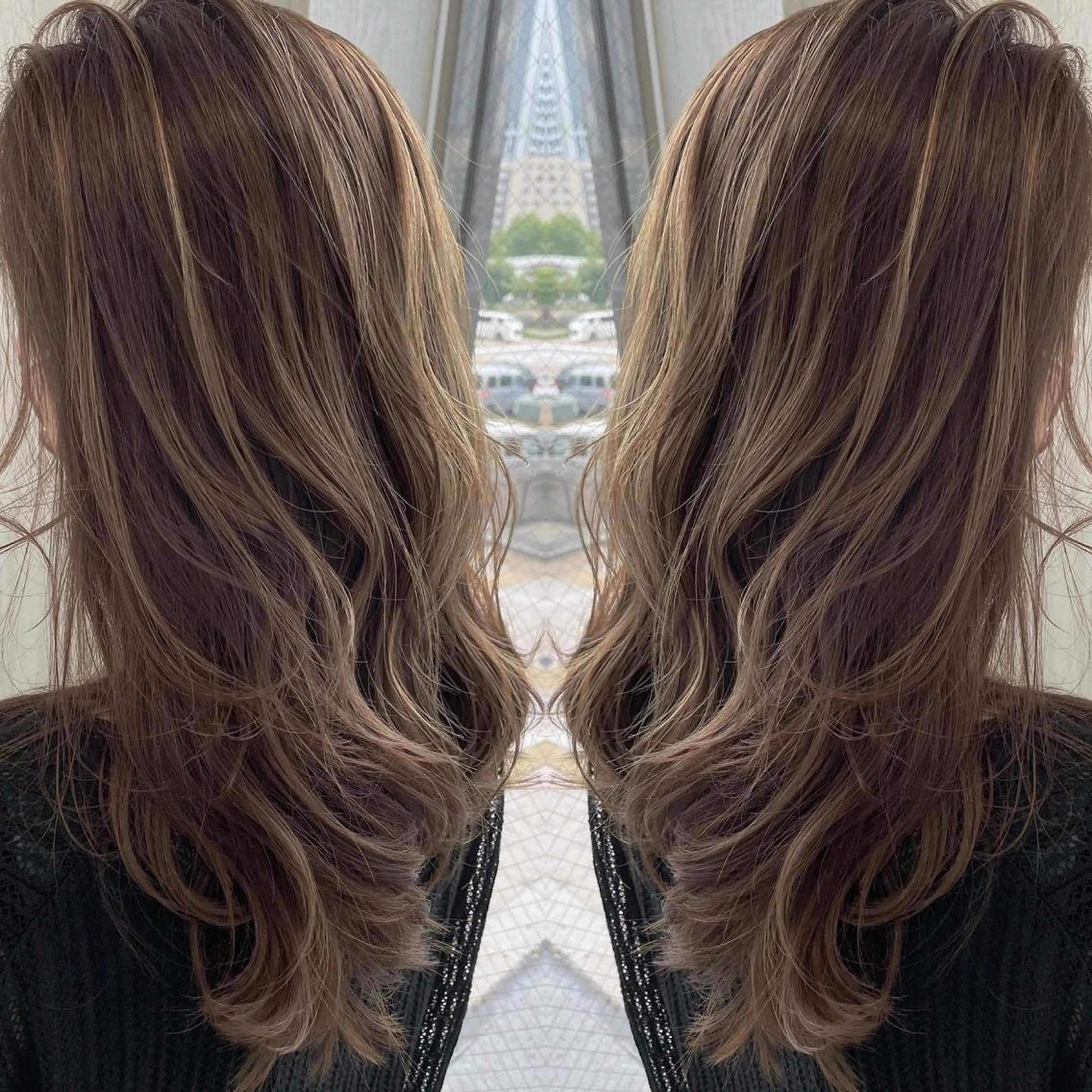 セミロング カラー アッシュ ベージュカラー 透明感カラー ハイライトカラー ミルキーベージュ ヘアカラー トリートメント 河合秀明/ショート /ボブ/レイヤーのヘアスタイル