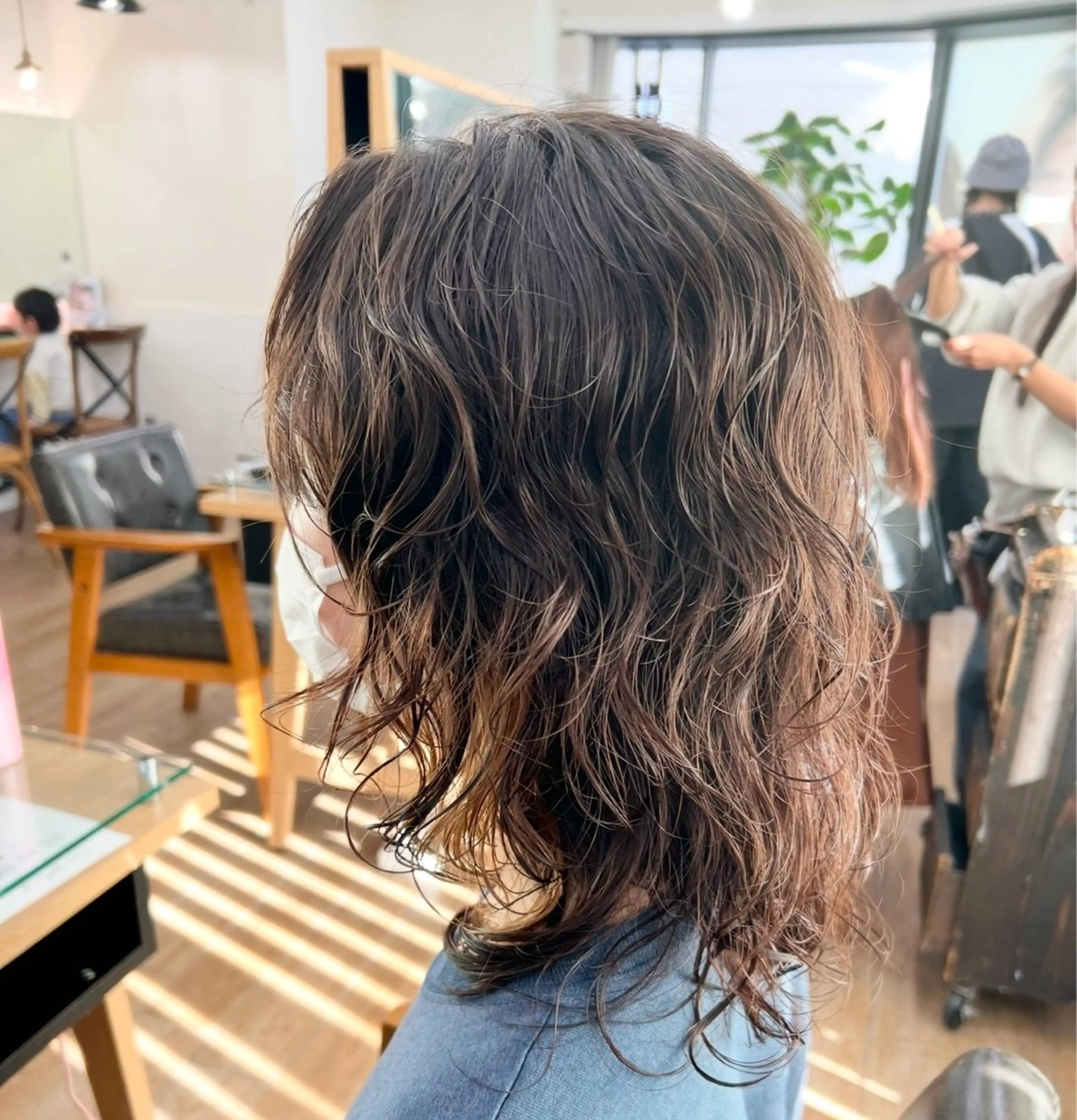 ミディアム パーマ ミディアムパーマ プードルパーマ カット パーマ ハイライト/ウルフ/ 💙鶴岡　愛💙のヘアスタイル