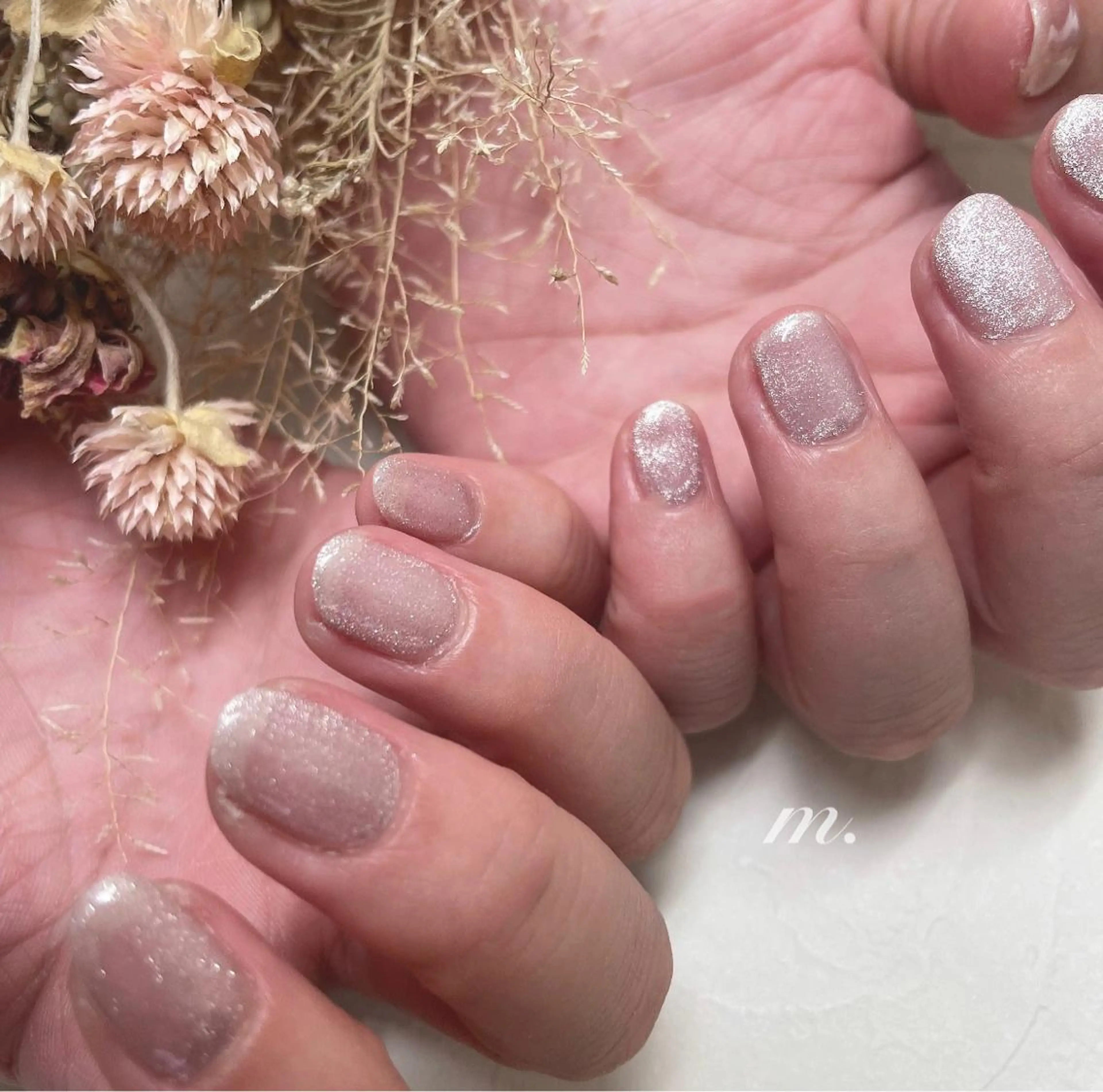 ネイル フラッシュネイル マグネットネイル オフィスネイル ピンク m.nail salonのネイルデザイン