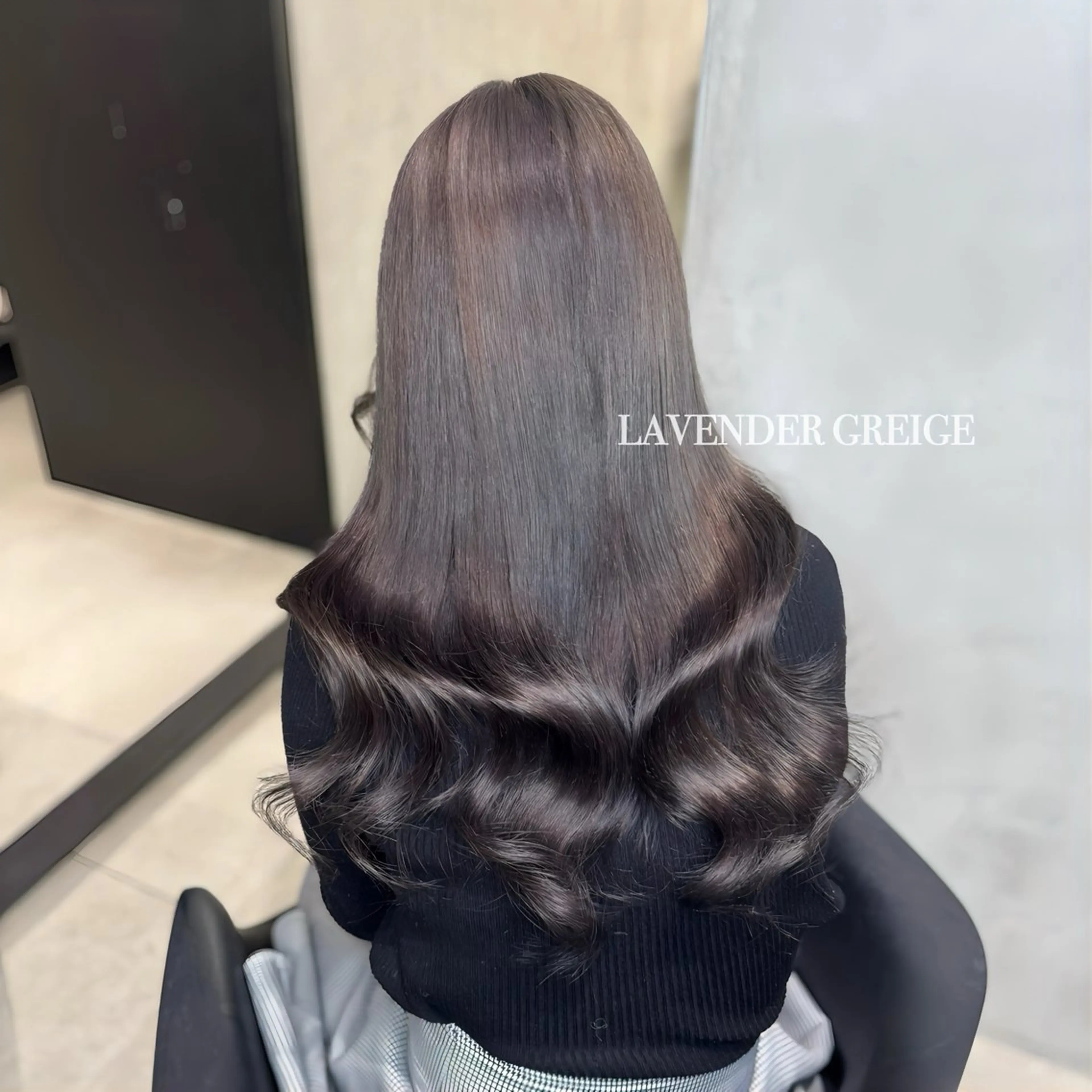 ロング カラー ブリーチ グレージュ ラベンダーカラー ラベンダーグレージュ ラベンダーグレー ヘアカラー 🫧offwhite RISAKO🫧のヘアスタイル