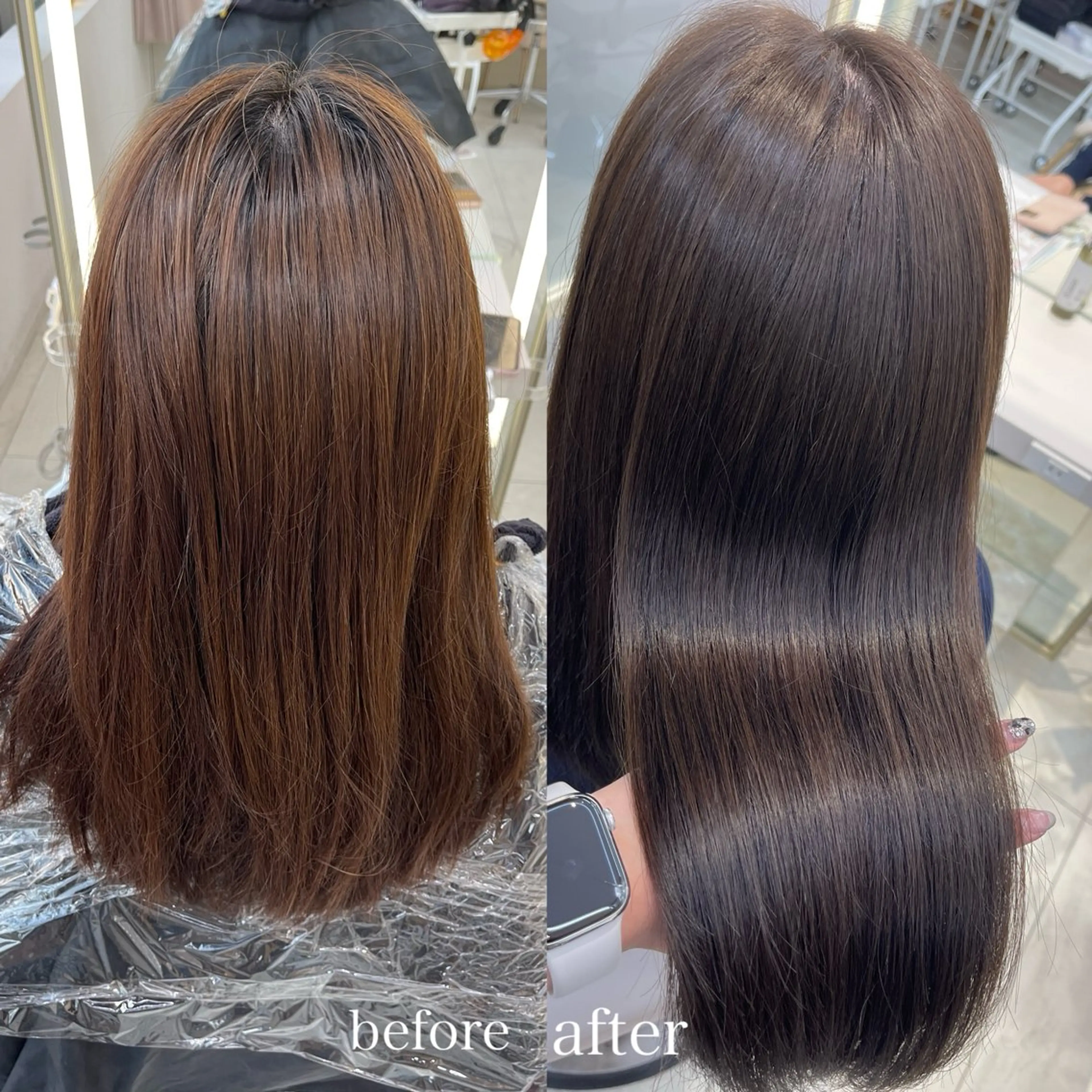 セミロング カラー ヘアカラー Hina🤎ベージュ 、グレージュ🤎のヘアスタイル