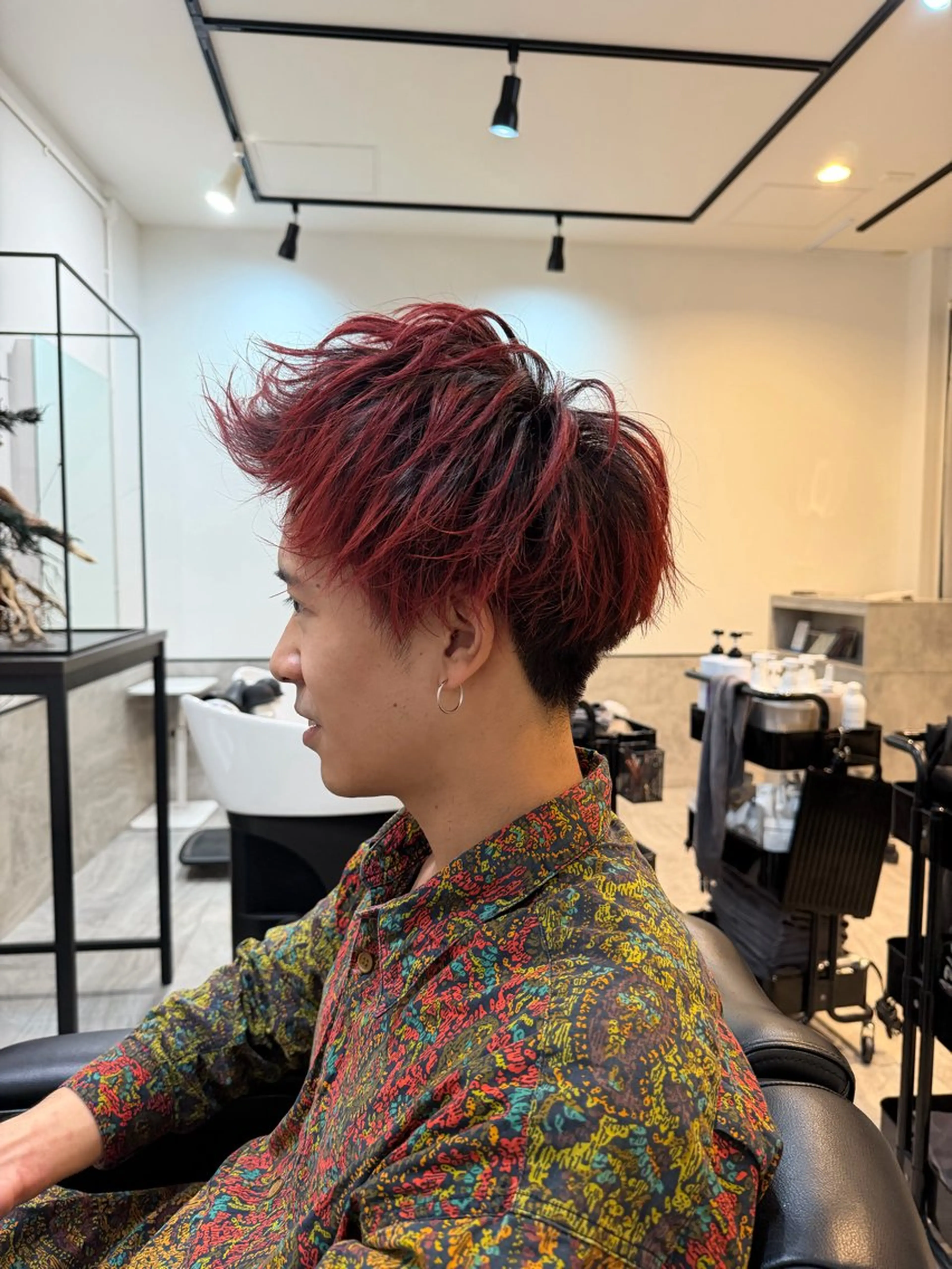 ショート カラー レッドカラー ショートヘア カット ヘアカラー トリートメント ブリーチ/髪質改善/ メンズ/ KOKIのヘアスタイル