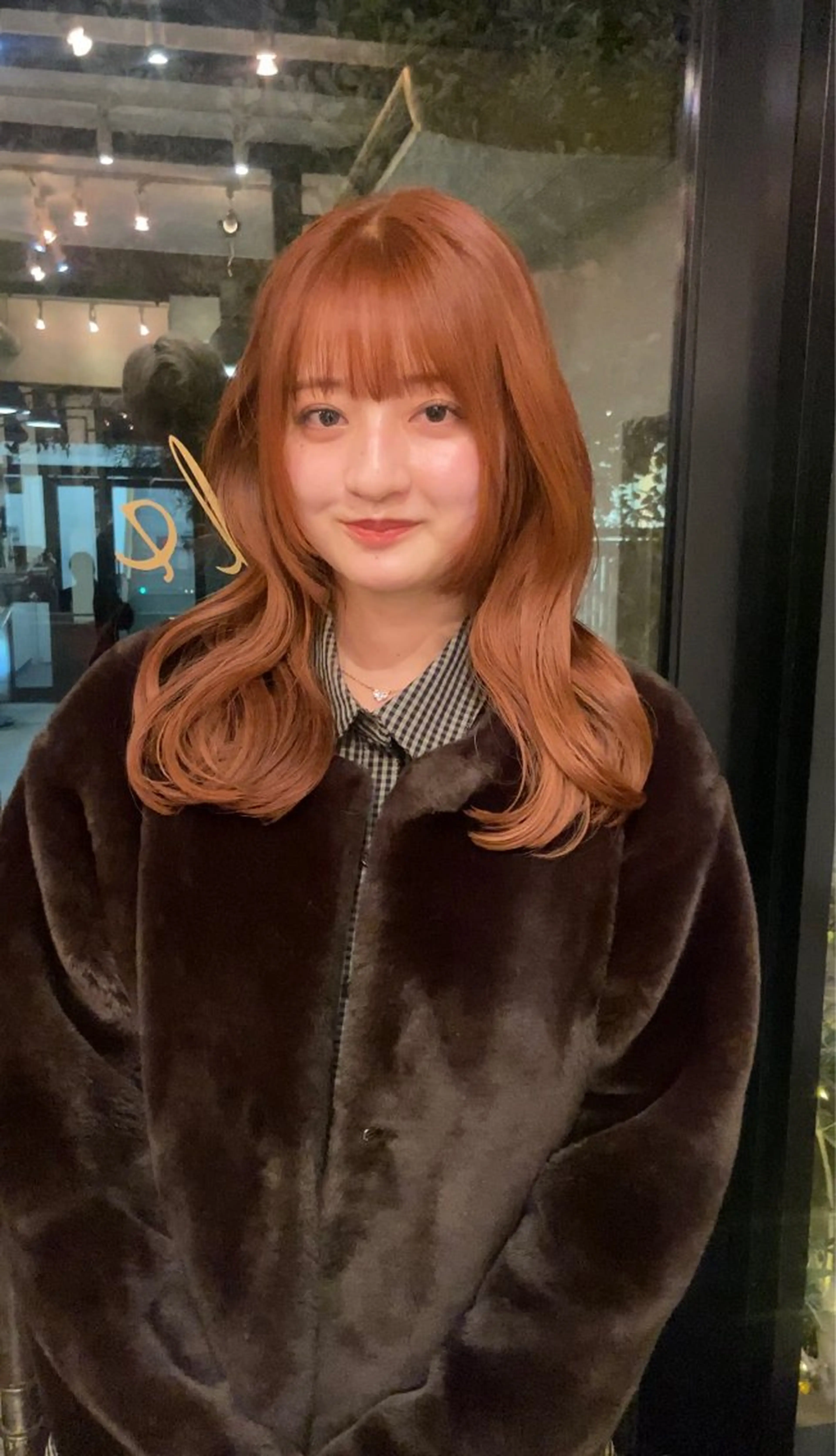 ロング カラー ブリーチ ブラウンカラー ブリーチなしカラー オレンジ オレンジブラウン ダメージレス美容師 🌱水島侑理のヘアスタイル