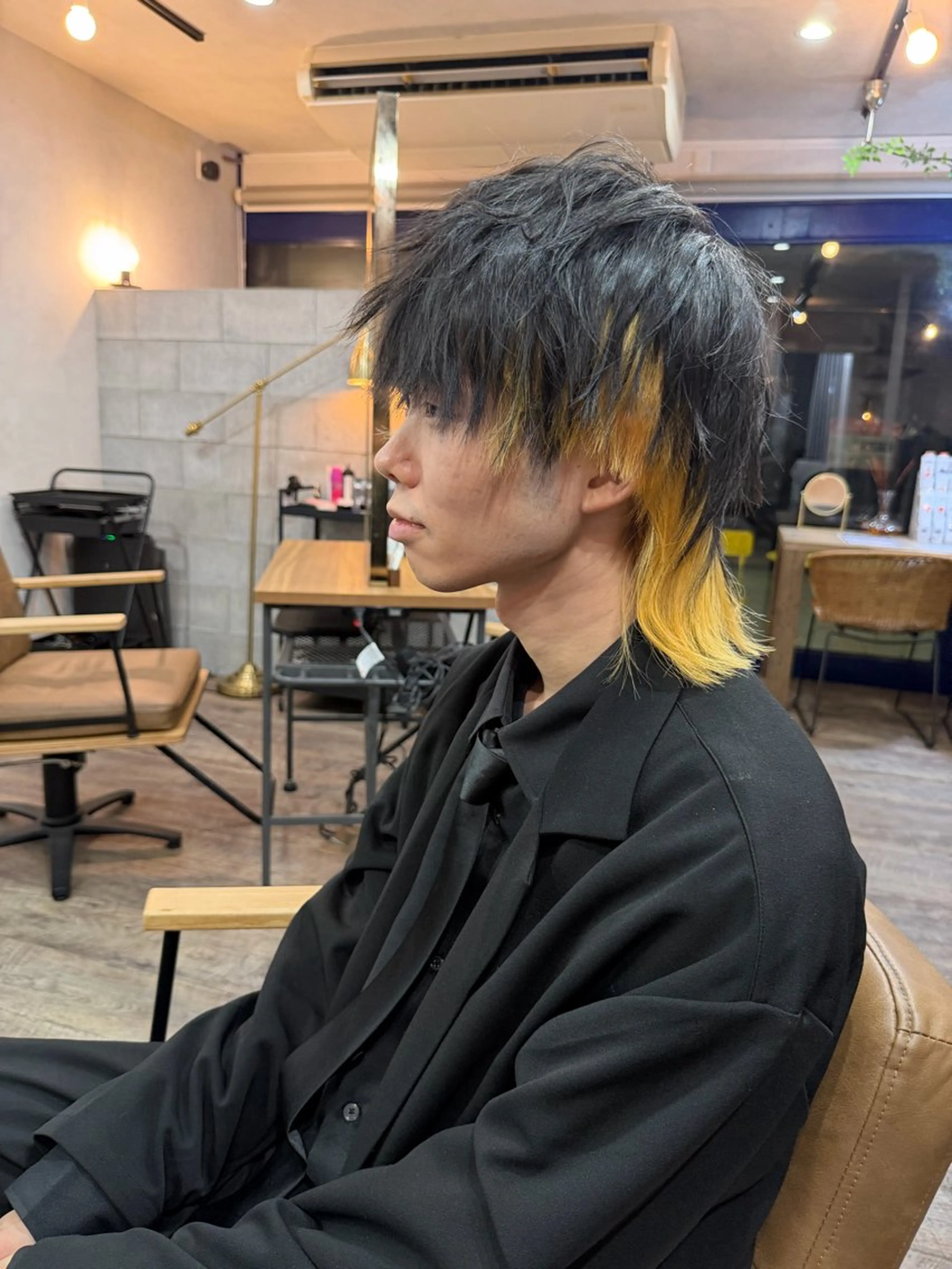 カラー メンズ メンズウルフカット ウルフカット t.hair垂門真吾 曲がる縮毛矯正/ボブのヘアスタイル