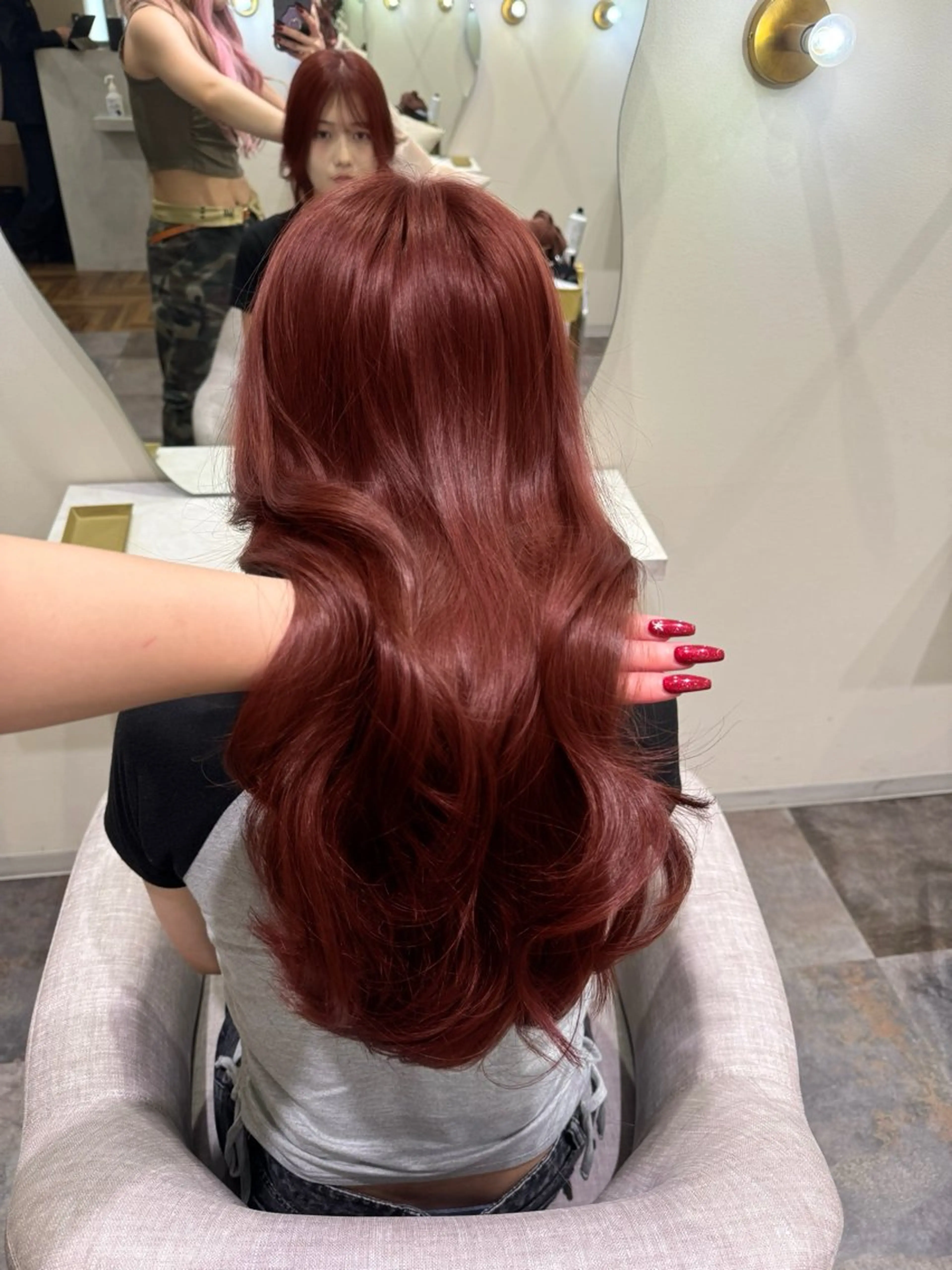 ロング カラー ヘアアレンジ レッドカラー minilu  by   LuLuca所属・高谷 凜のヘアスタイル