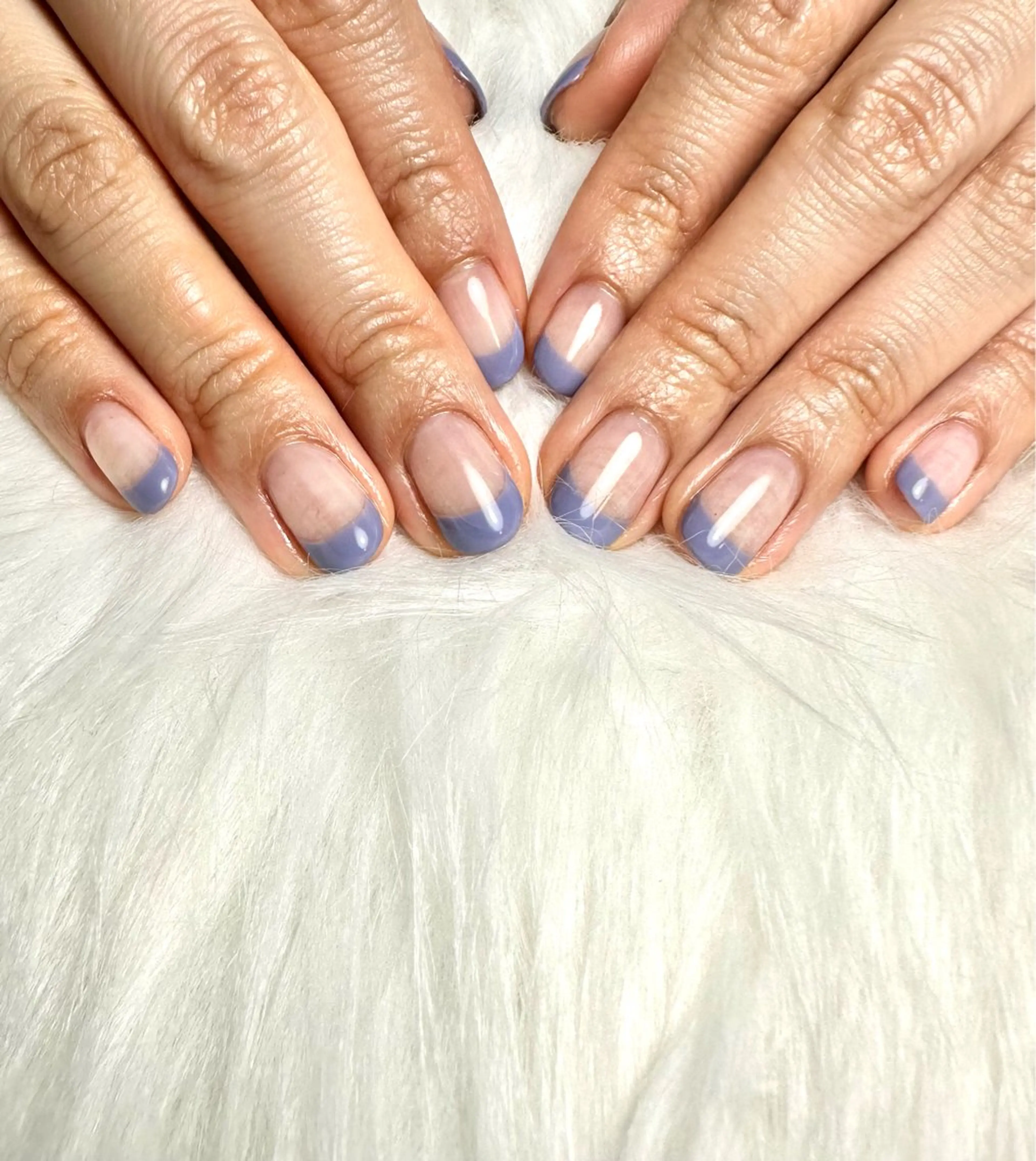 ネイル クリアネイル フレンチネイル 水色 ハンドネイル MELLMODE所属・Nakano Kanaのネイルデザイン