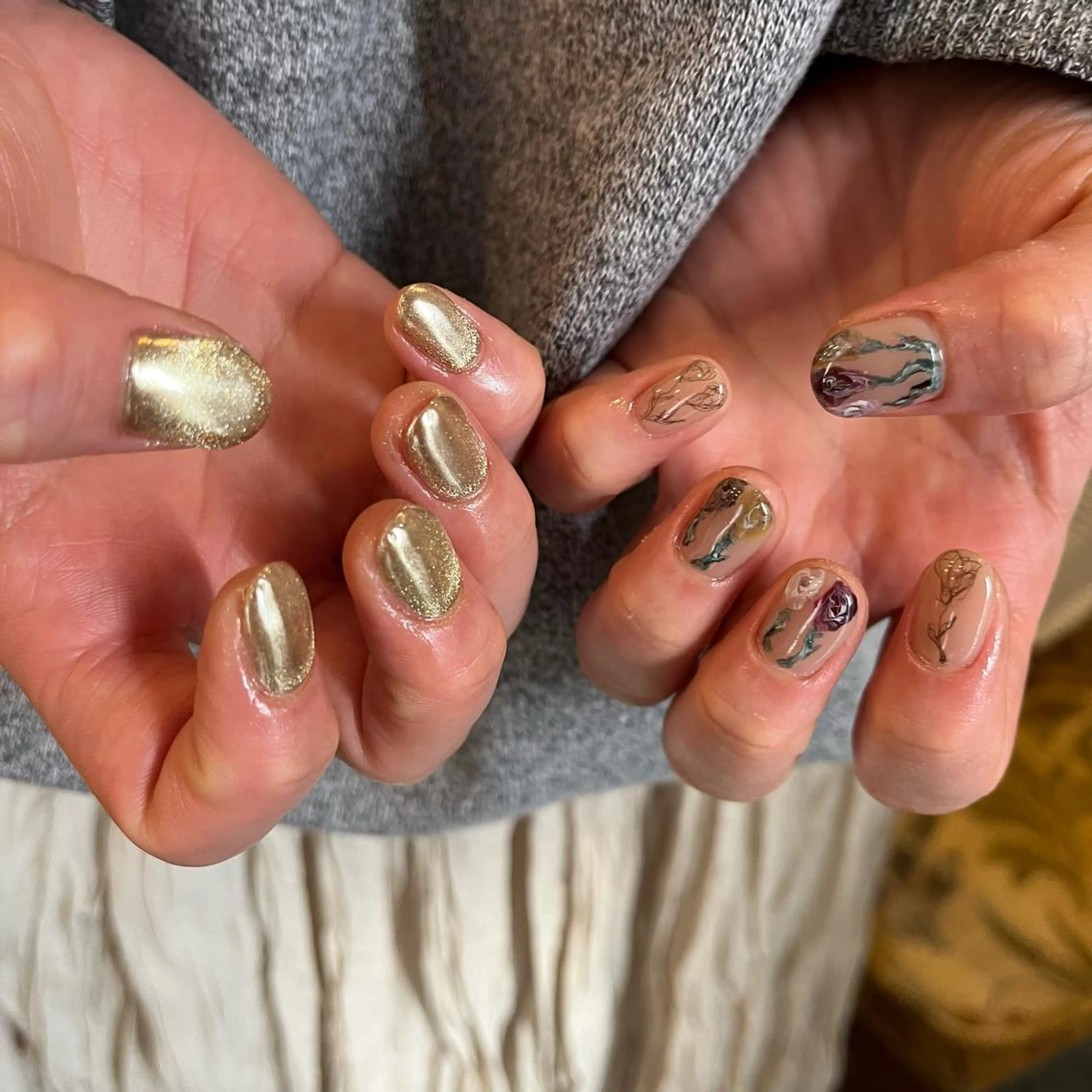 ネイル 持ち込み ハンドネイル Trico Antique所属・岩本 杏のネイルデザイン
