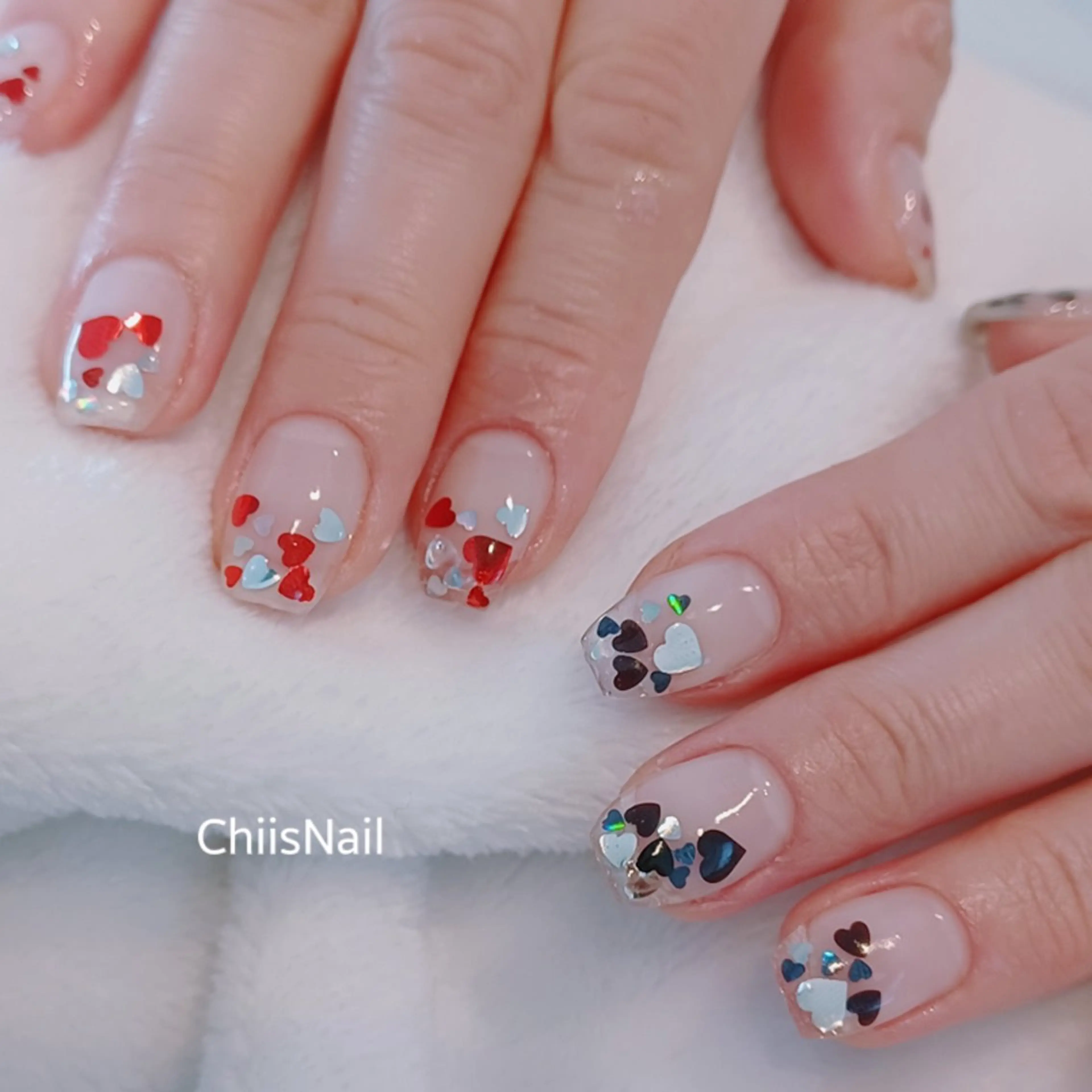 ネイル ハート ハンドネイル ChiisNail ﾁｨｽﾞﾈｲﾙのネイルデザイン