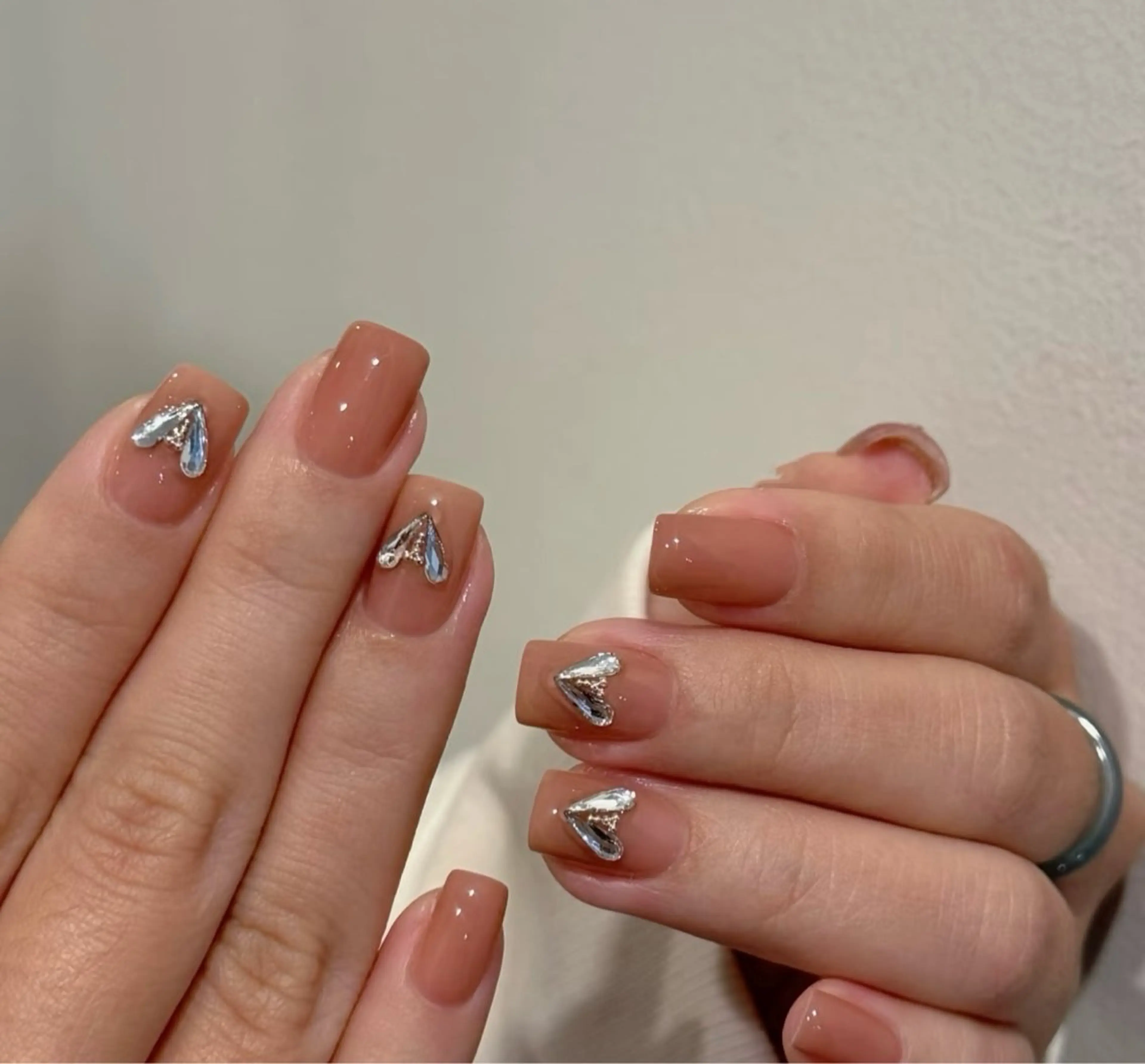 ネイル フレンチネイル ハート 韓国ネイル レース ニュアンスネイル ボニー Coco nailのネイルデザイン