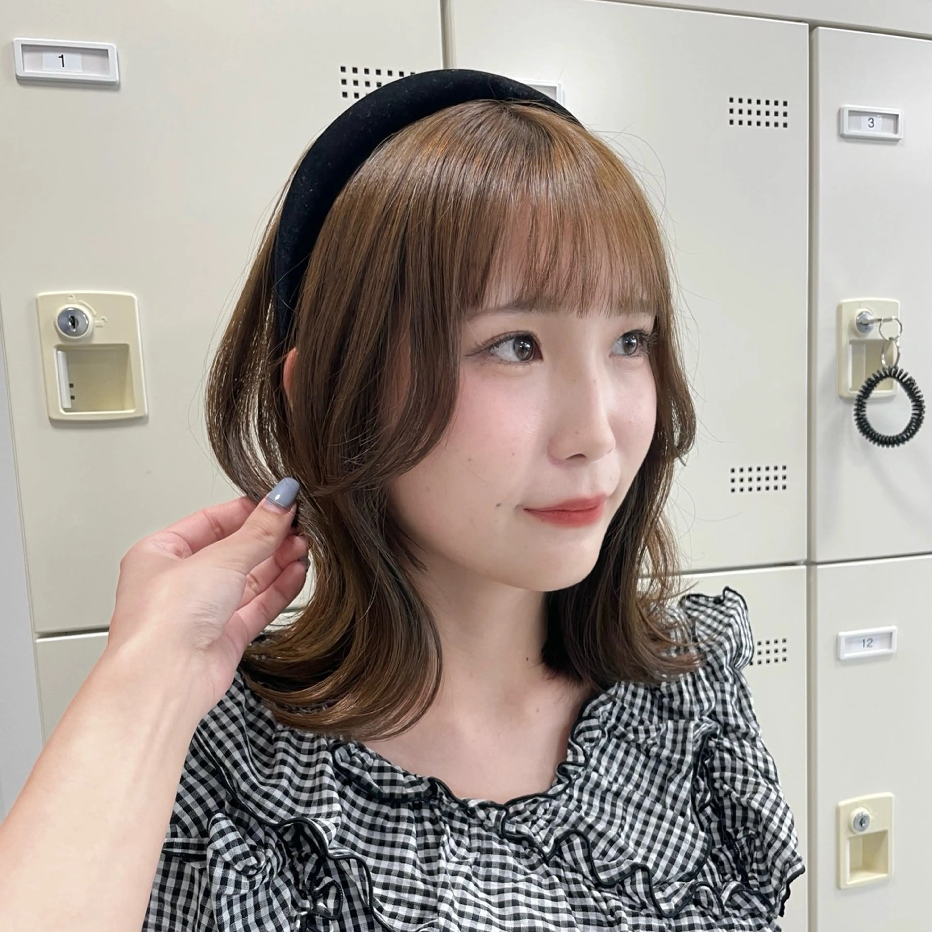 ミディアム カット ヘアカラー MOE 福岡韓国ヘア✧︎のヘアスタイル