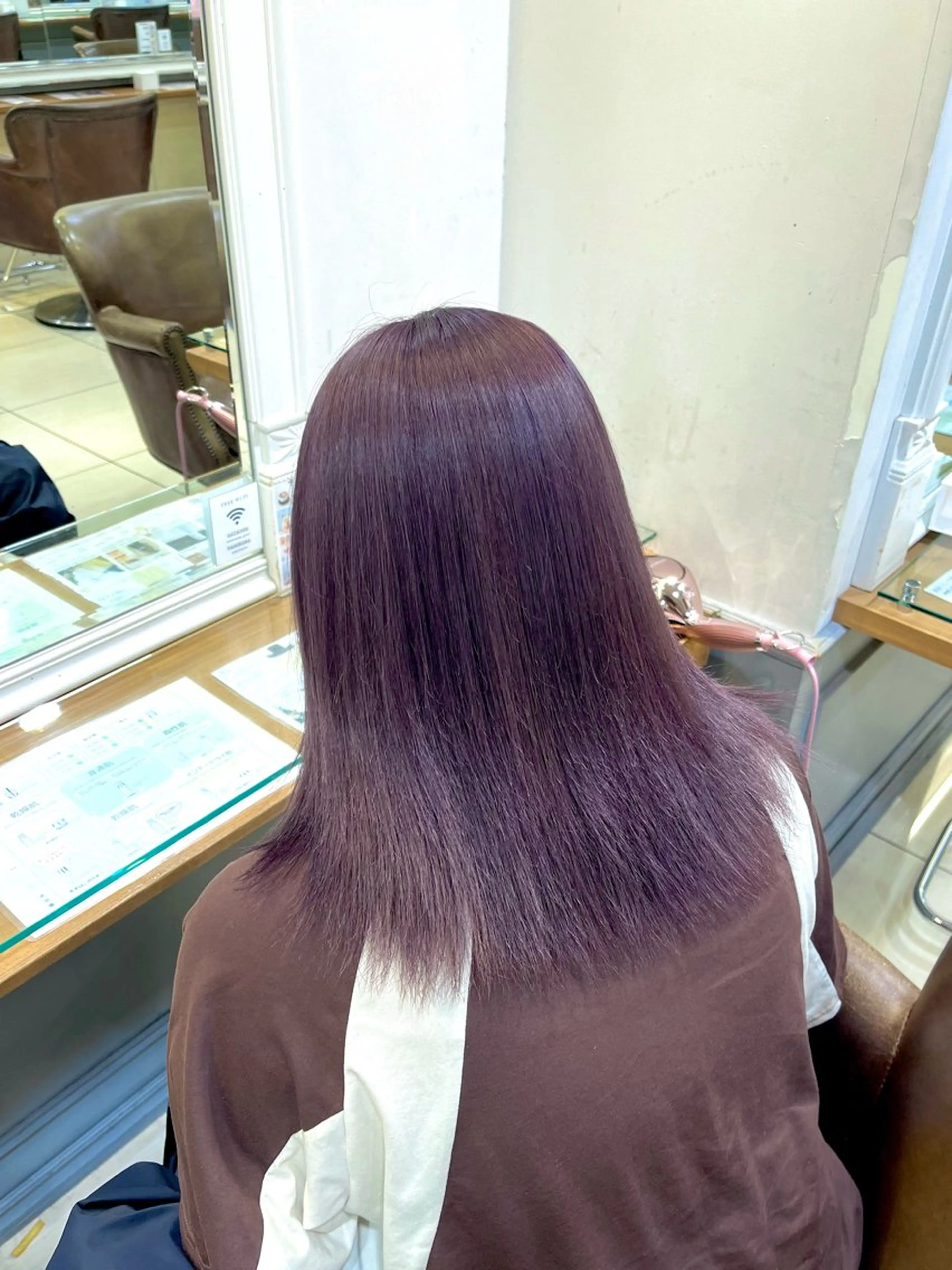 セミロング カラー ラベンダーカラー ピンクカラー ピンクラベンダー ヘアカラー トリートメント 横浜 /佐藤 桃香のヘアスタイル