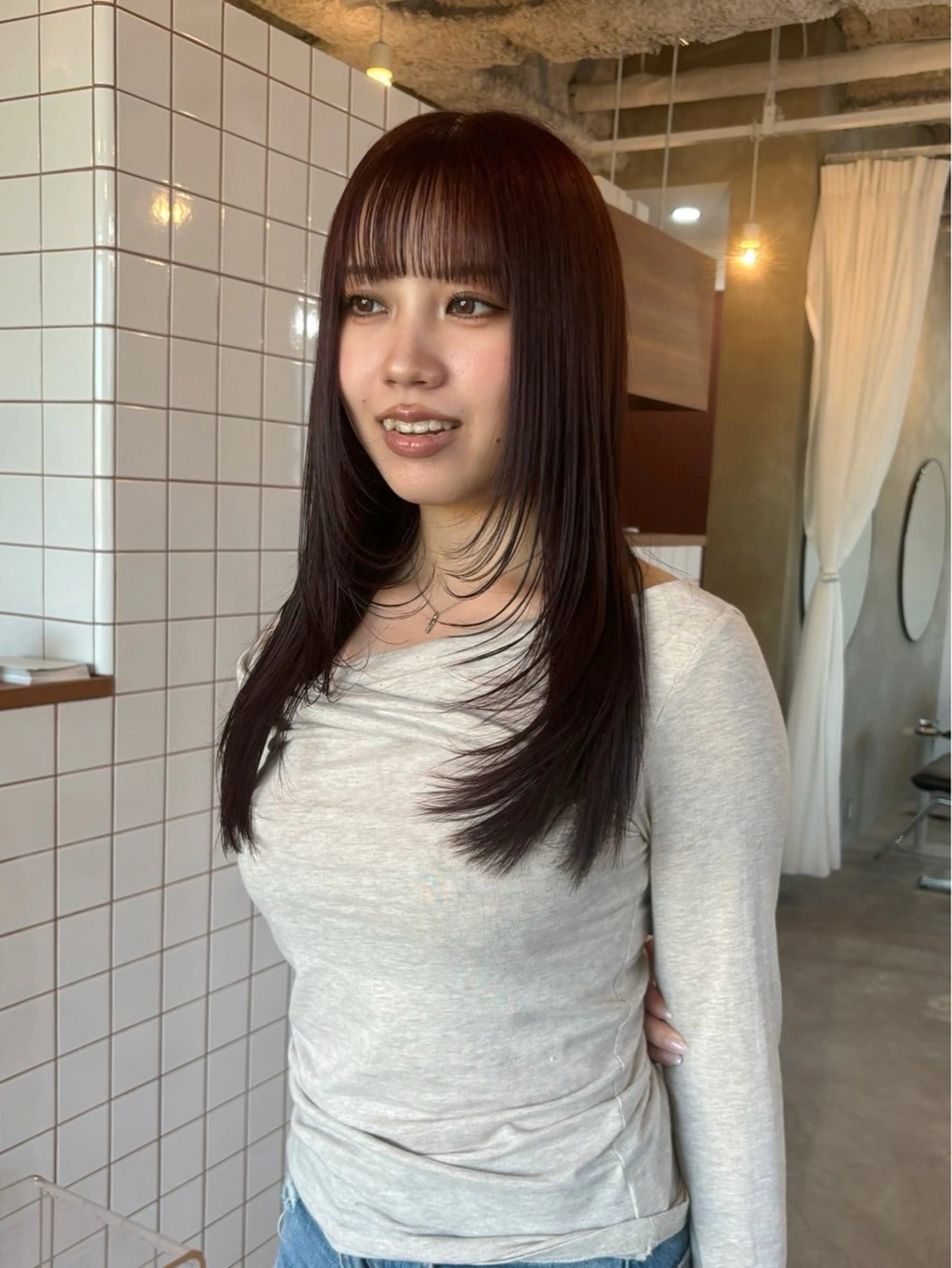 ミディアム カラー ミディアムレイヤー レイヤーカット 林　蓮／レイヤー /透明感カラーのヘアスタイル