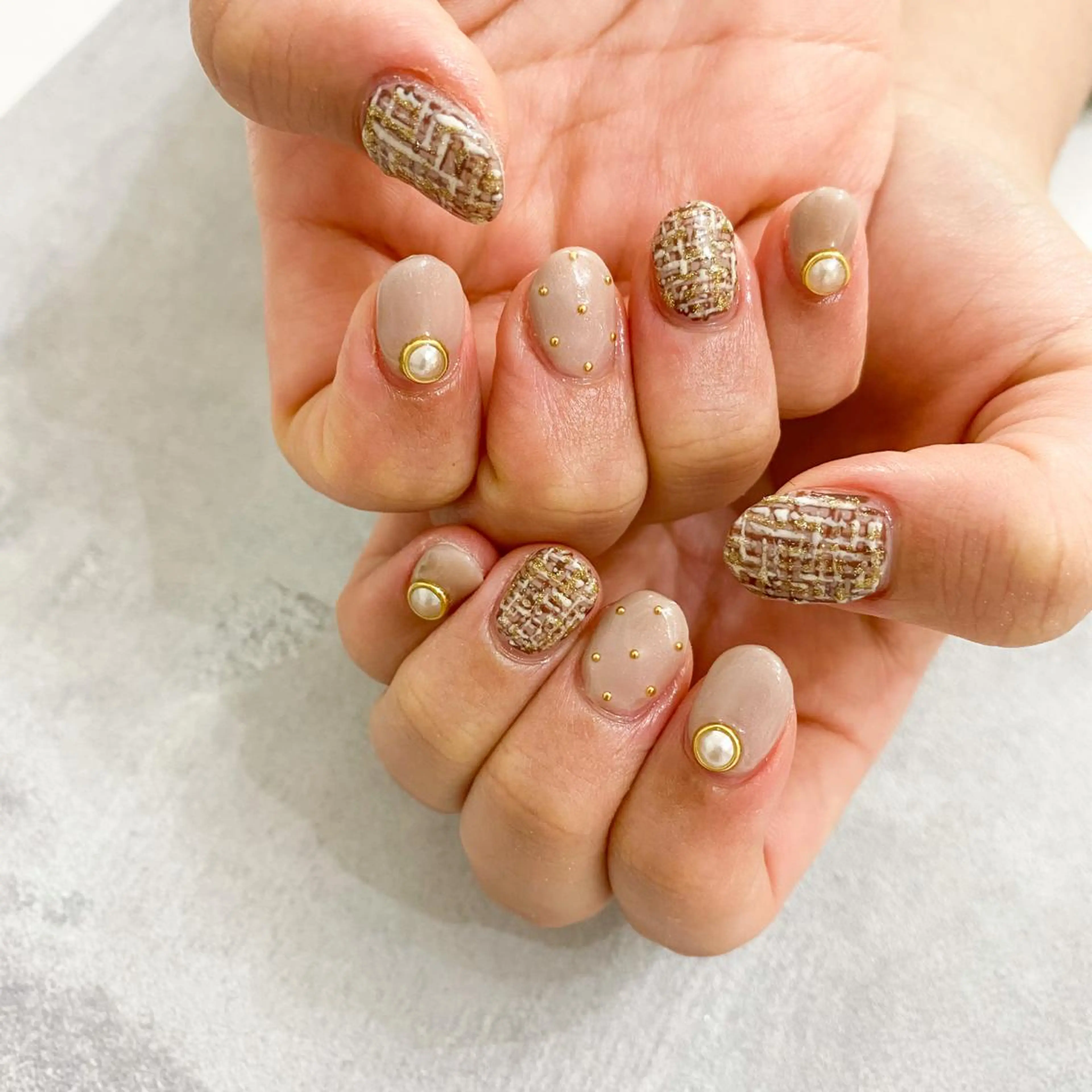 ネイル ゴテゴテ💙ワンホン リオナのネイルデザイン