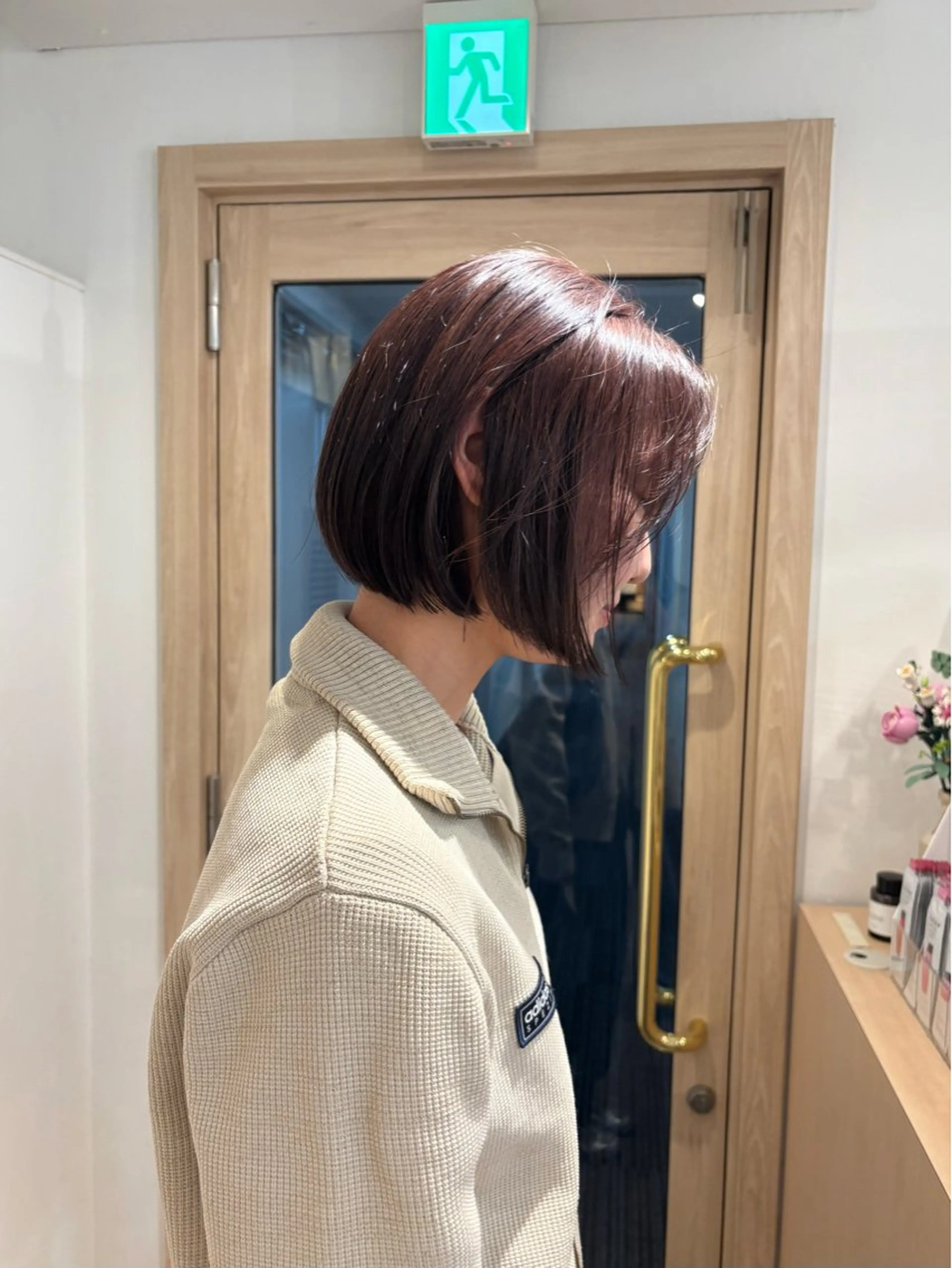 ミディアム カラー ブラウンカラー ラベンダーカラー ラベンダーブラウン カット ヘアカラー 梅田/柔らかカラー/ オオハシ リナコのヘアスタイル