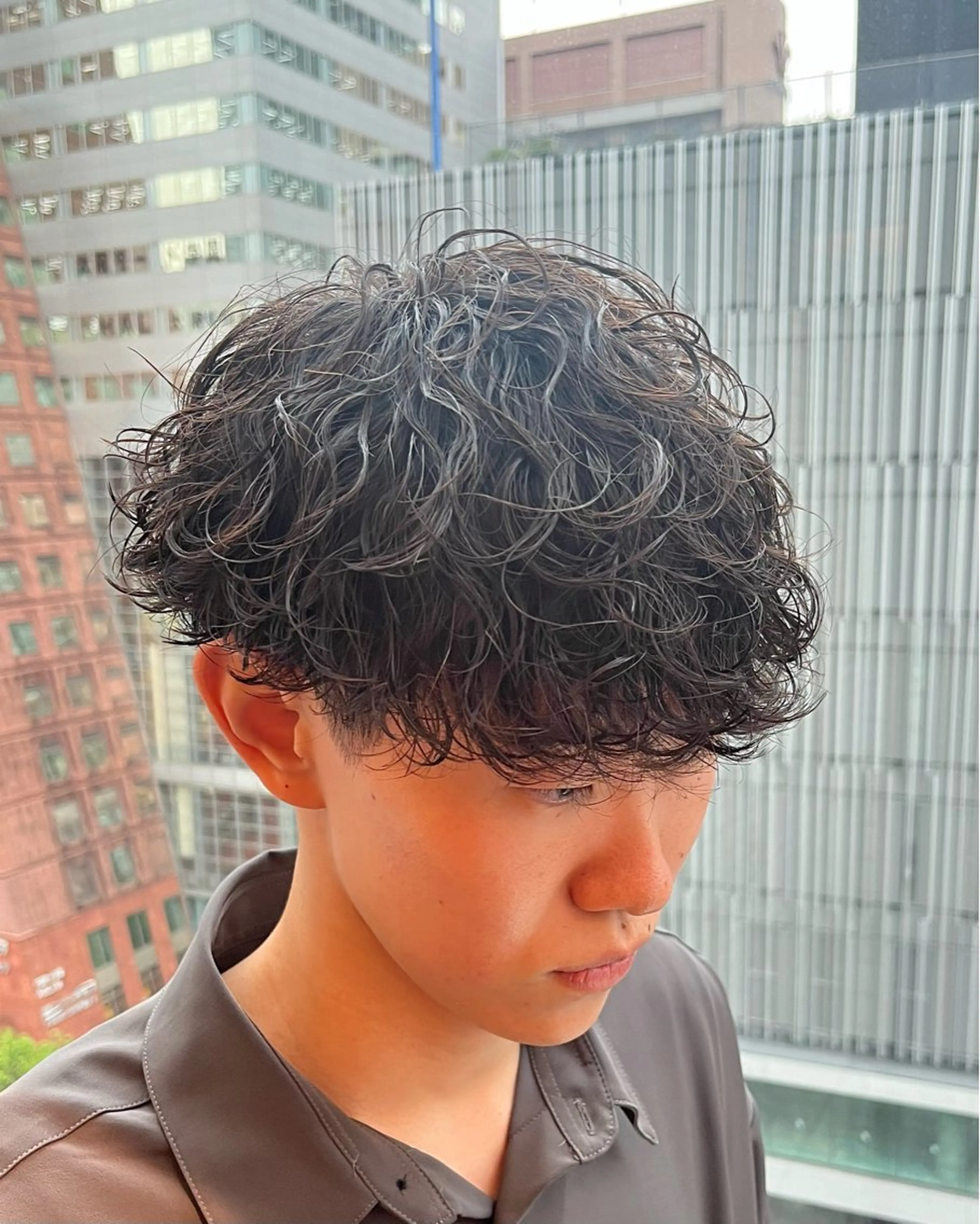 パーマ メンズ カット パーマ ウォーレントリコミ ニューヨーク所属・メンズ特化 北爪 龍一のヘアスタイル