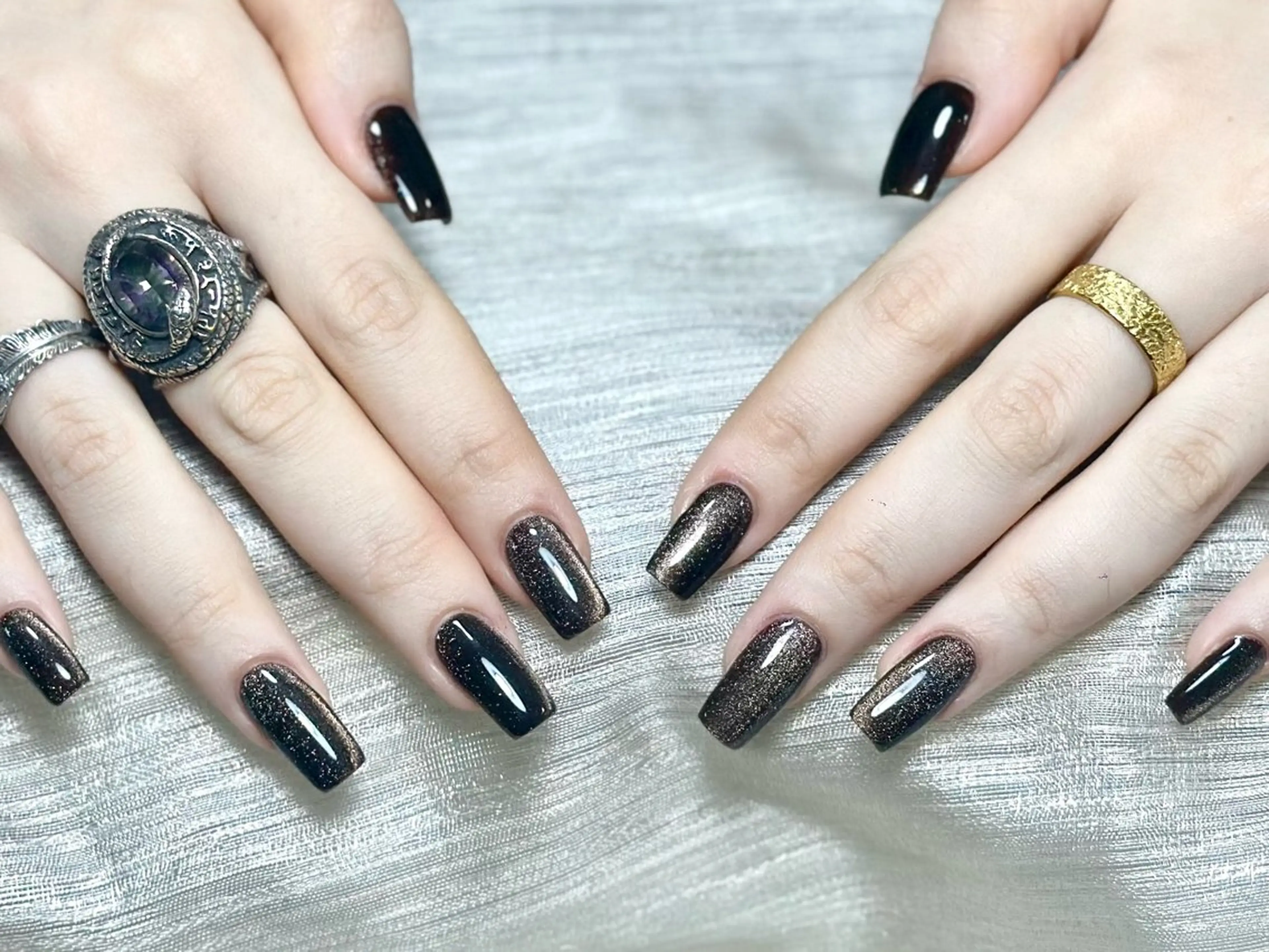 ネイル 長さ出し フレンチネイル グラデーション マグネットネイル マグネットフレンチ ハンドネイル ハンドケア ⭐️Dreamy Nail⭐️のネイルデザイン