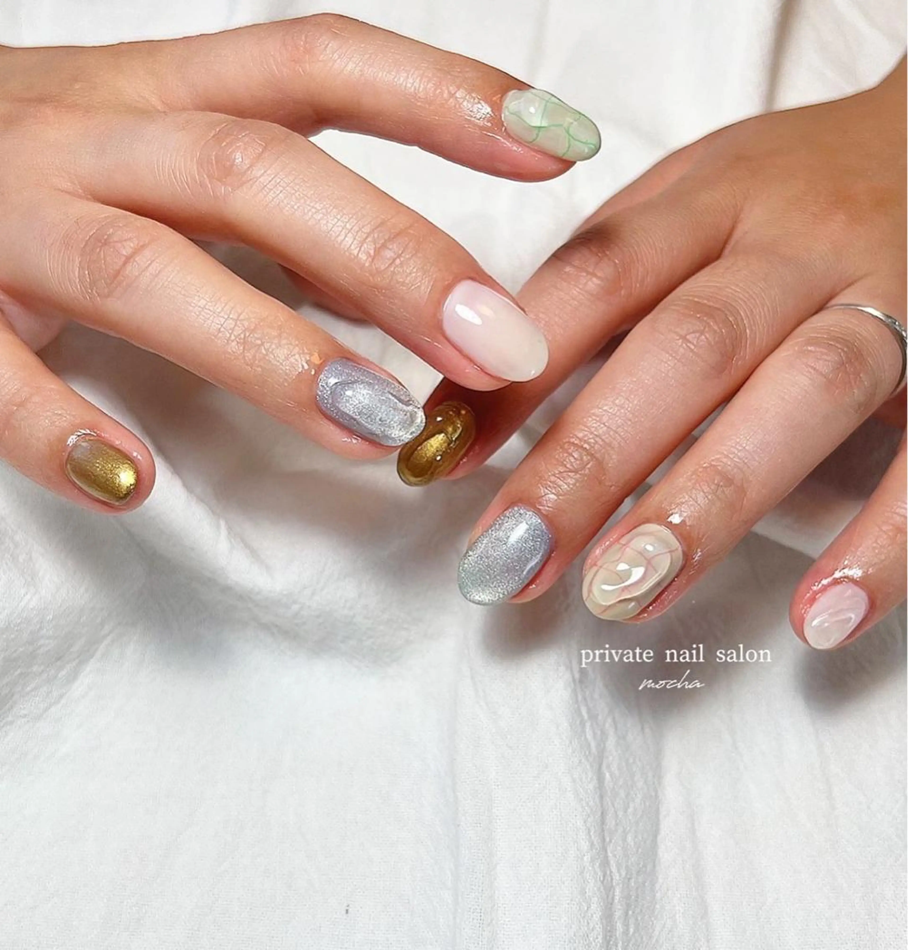 ネイル ぷっくりネイル ハンドネイル mocha nailのネイルデザイン