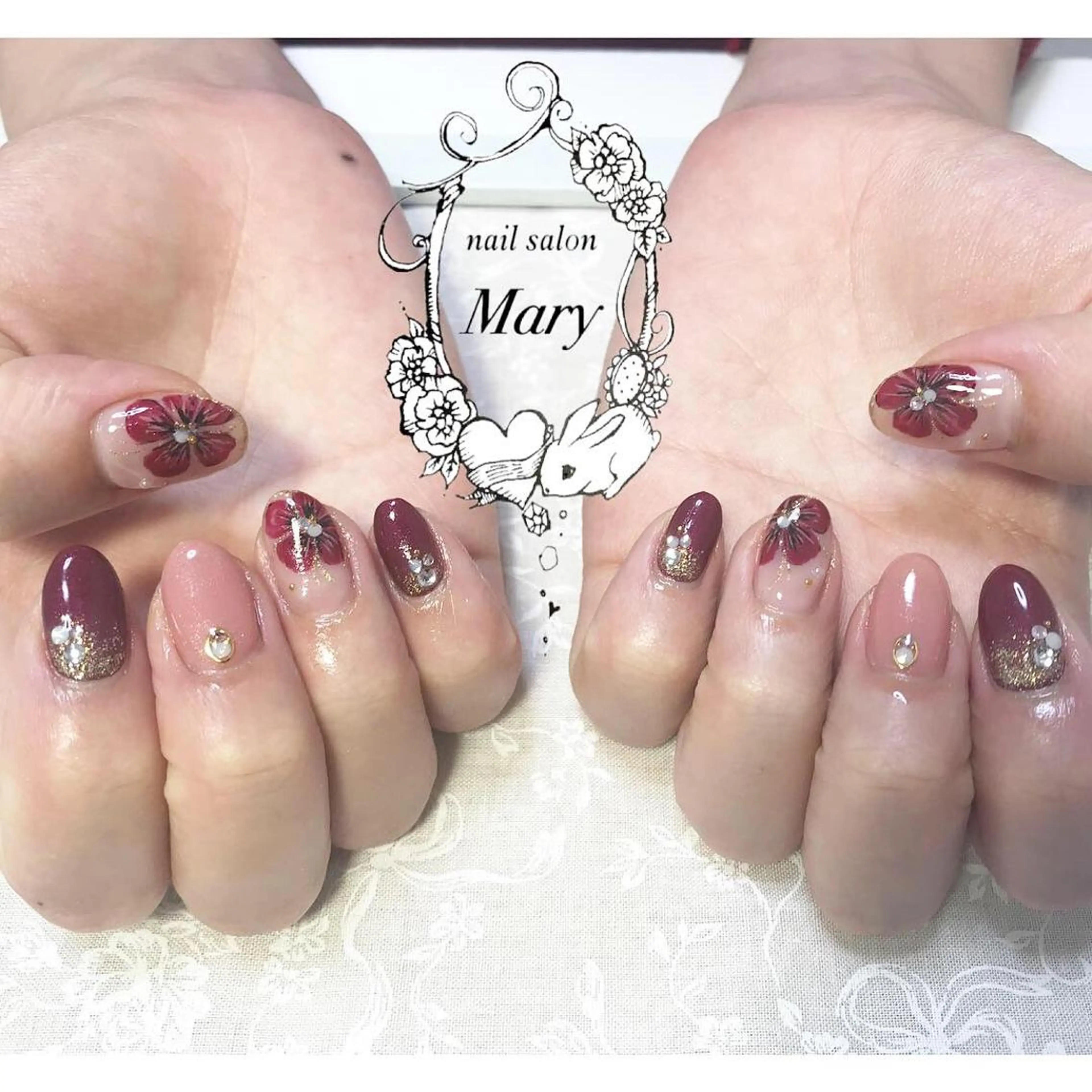 ネイル フラワーネイル WITH  NAIL ネイリストのネイルデザイン