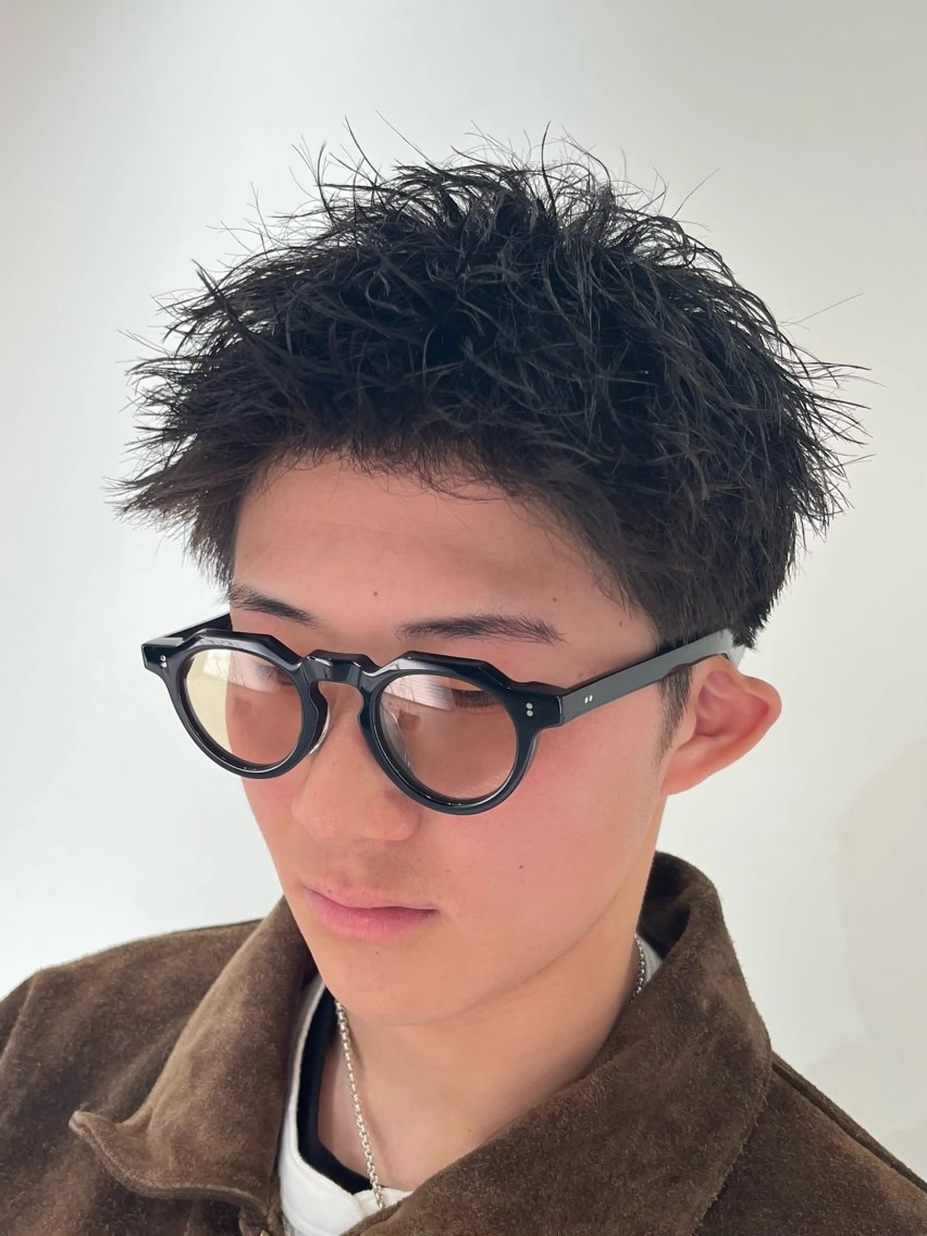 ショート パーマ メンズ メンズパーマ メンズショート スパイキーショート ショートヘア カット パーマ 【店長】メンズ職人 短髪　ハイトーン🔥のヘアスタイル