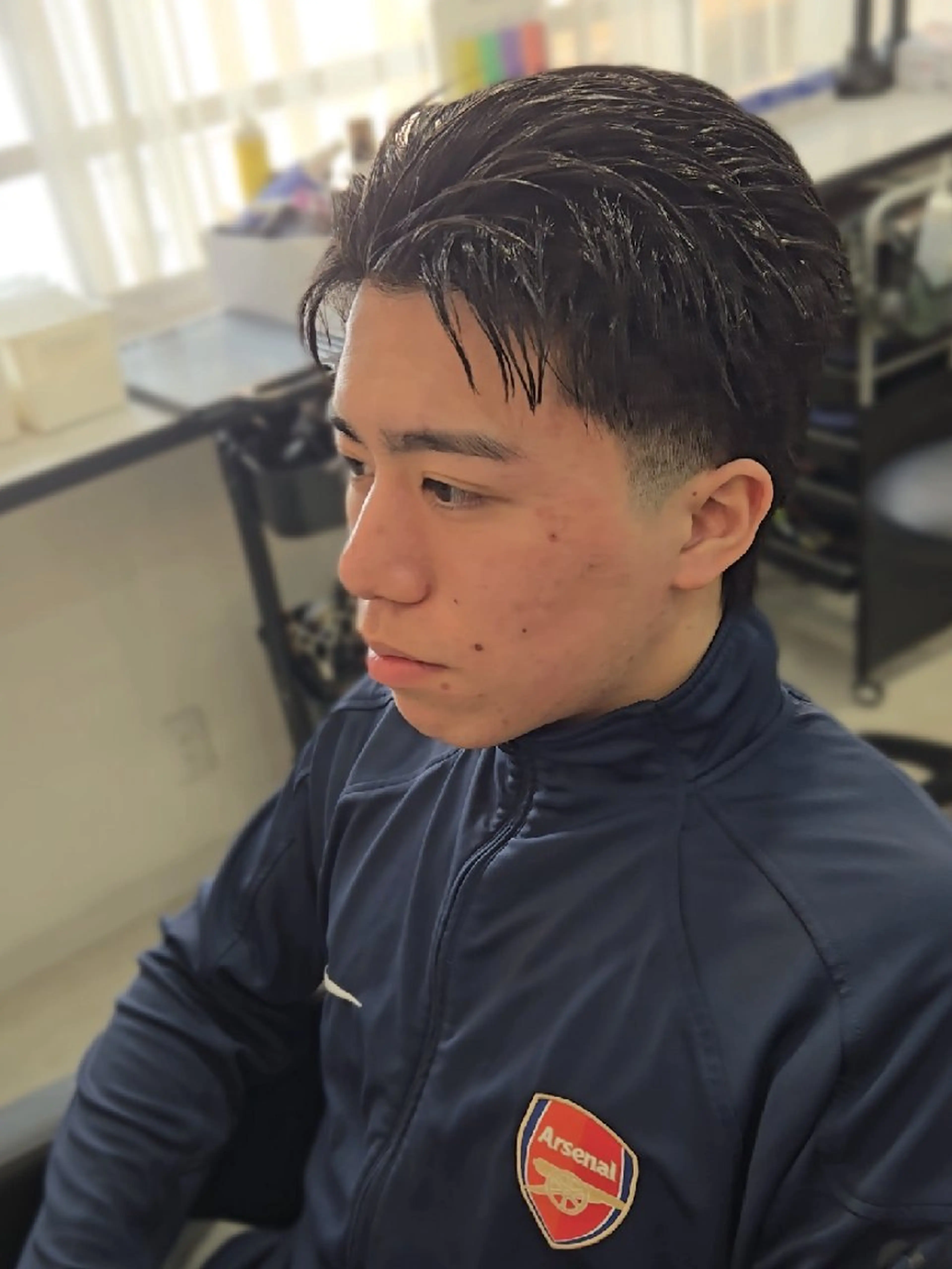 メンズ ショート センターパート フェードカット 刈り上げ カット ヘアセット Lapis 名古屋駅前店所属・LEN名古屋/パーマ メンズ特化美容師のヘアスタイル