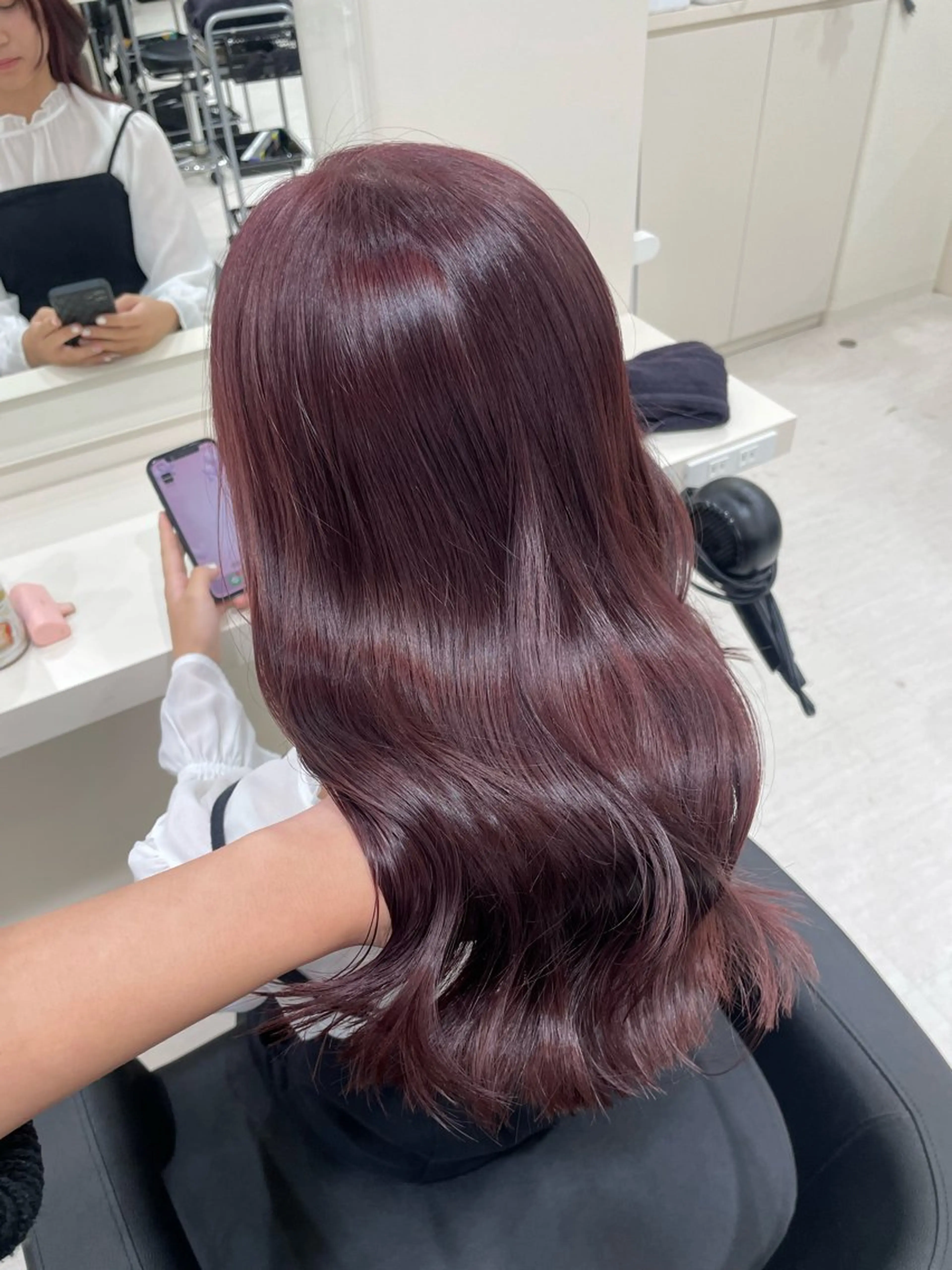 カラー 🤎🎀ブリーチなし ピンクラベンダー🧸のヘアスタイル