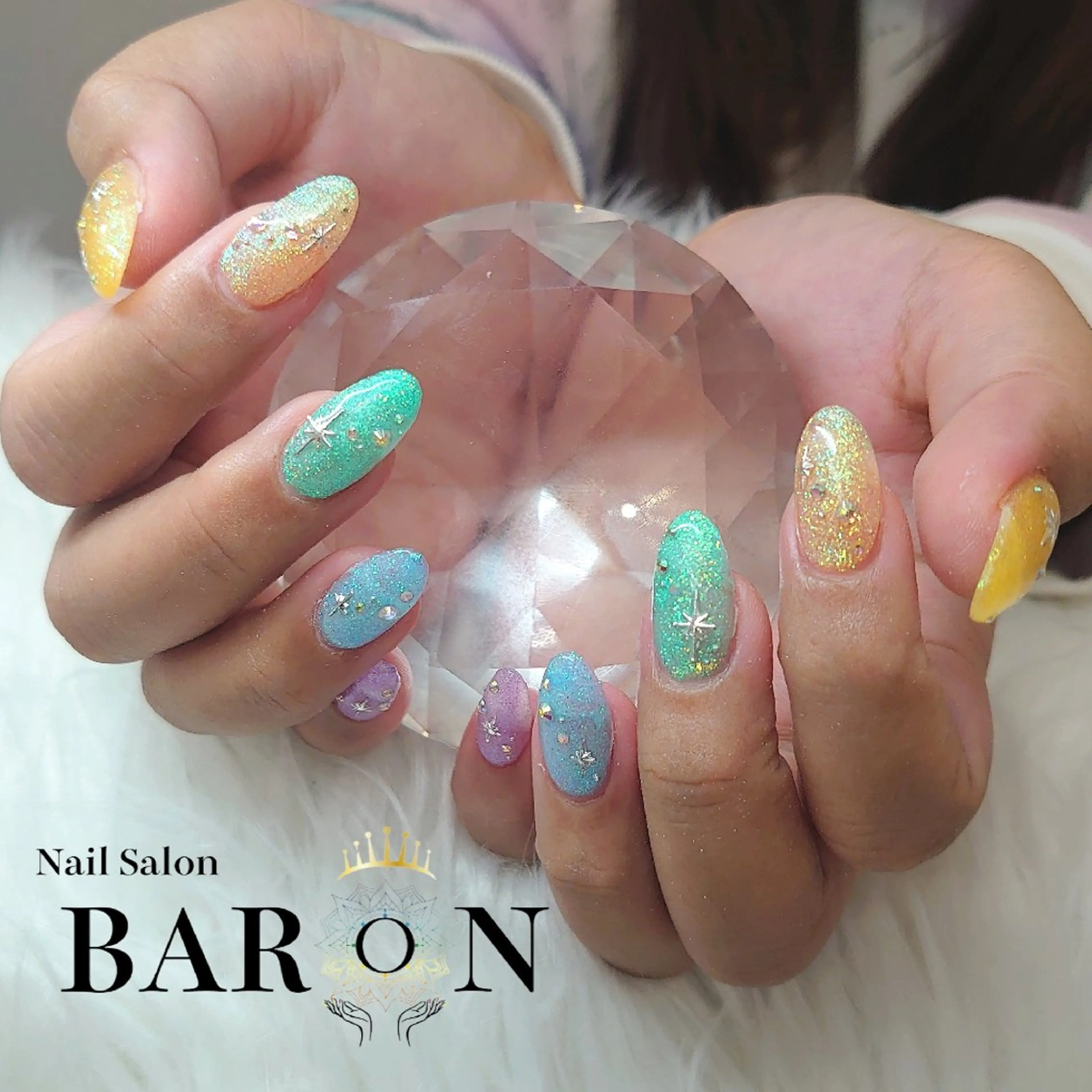 ネイル アートネイル ラメ(グリッター) 持ち込み スカルプネイル ♛BARON♛ AOIのネイルデザイン