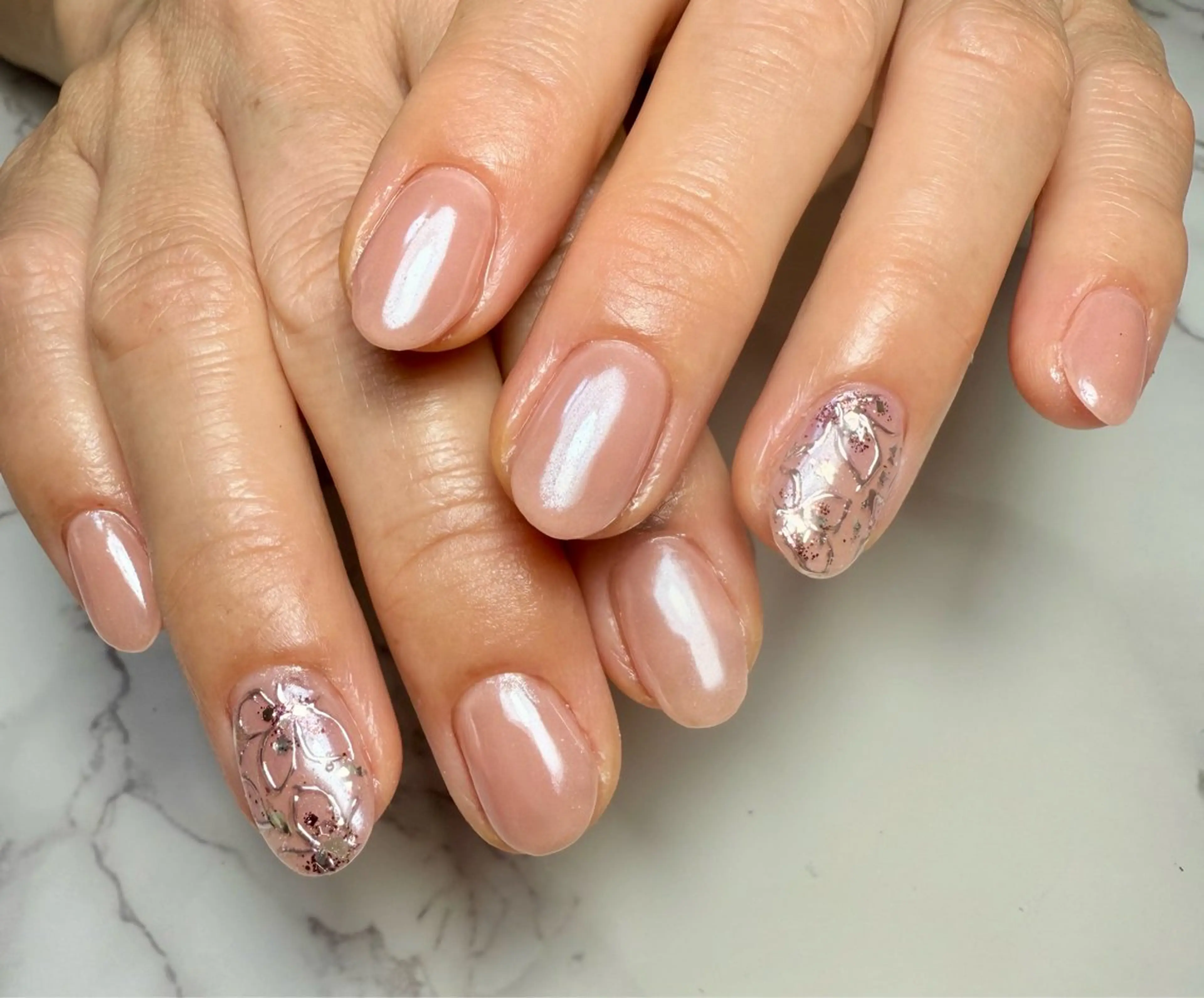 ネイル アートネイル チークネイル フレンチネイル 氷ネイル・うるうるネイル キラキラネイル M.N_ nailのネイルデザイン