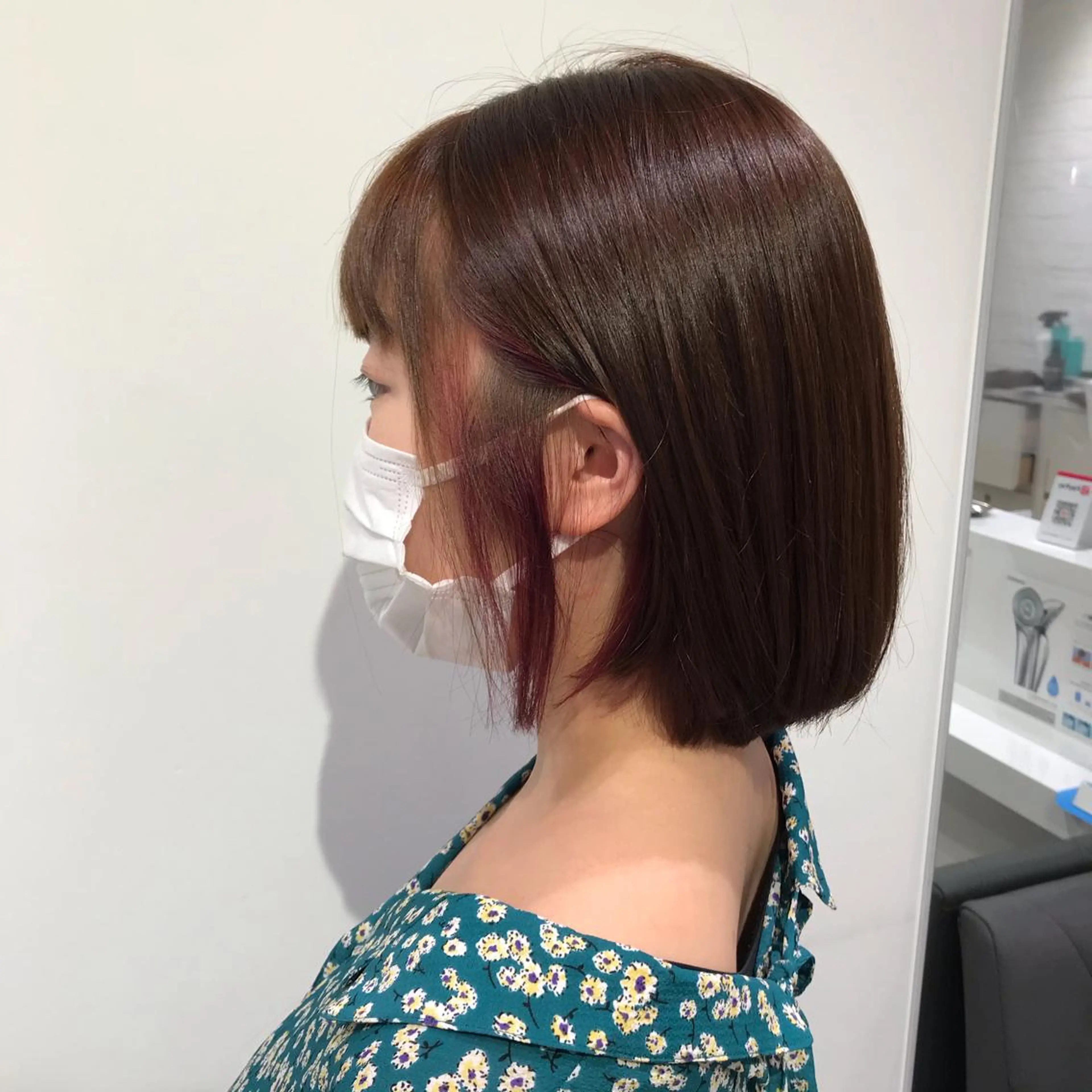 ミディアム カラー イヤリングカラー ラベンダーカラー ラベンダーピンク ピンクカラー ヘアカラー トリートメント 暖色カラー🌹 中山由梨のヘアスタイル
