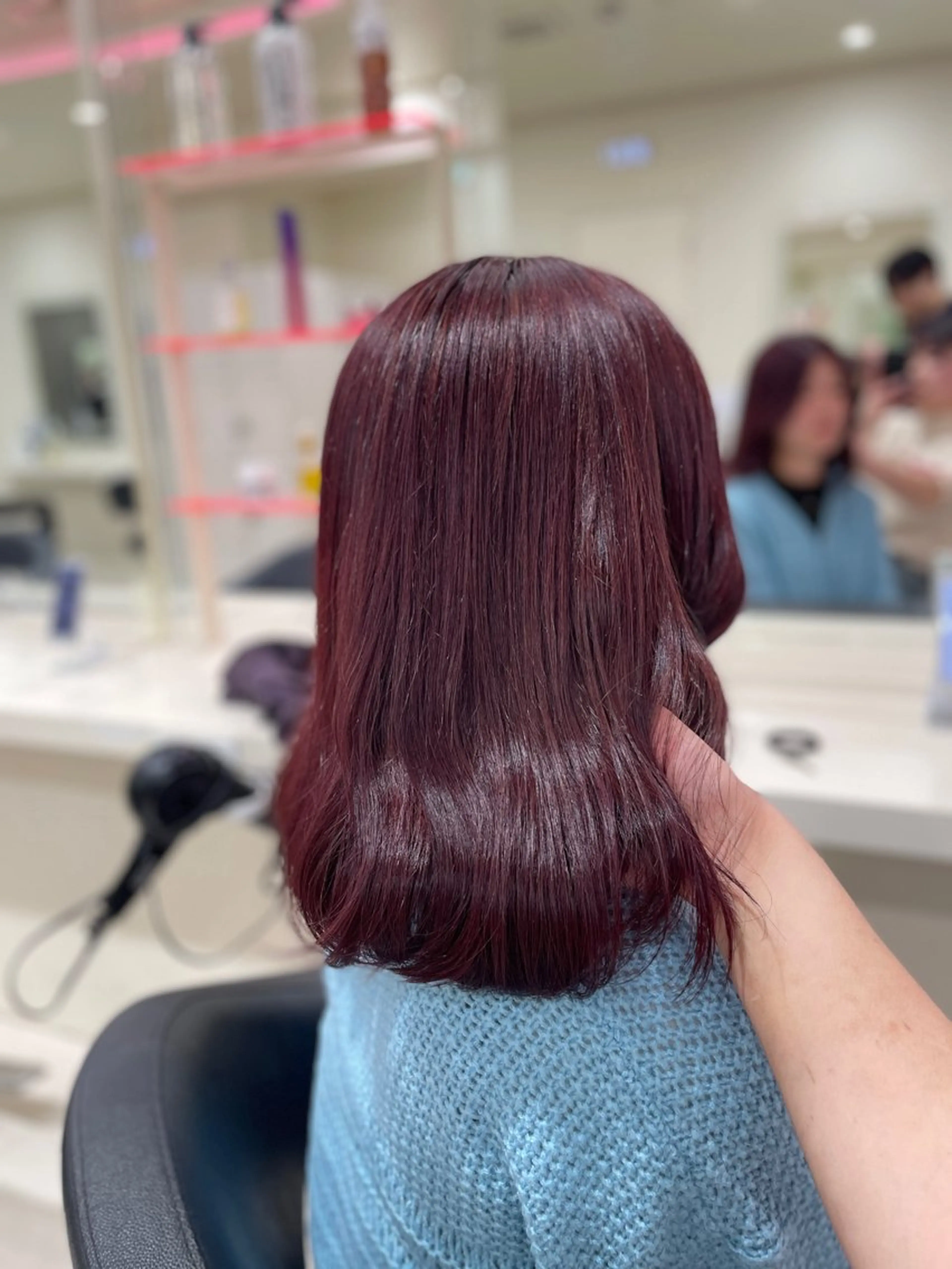 ミディアム ヘアカラー トリートメント ヘアセット 💗暖色カラー💗 ツヤ髪💗Mayaのヘアスタイル