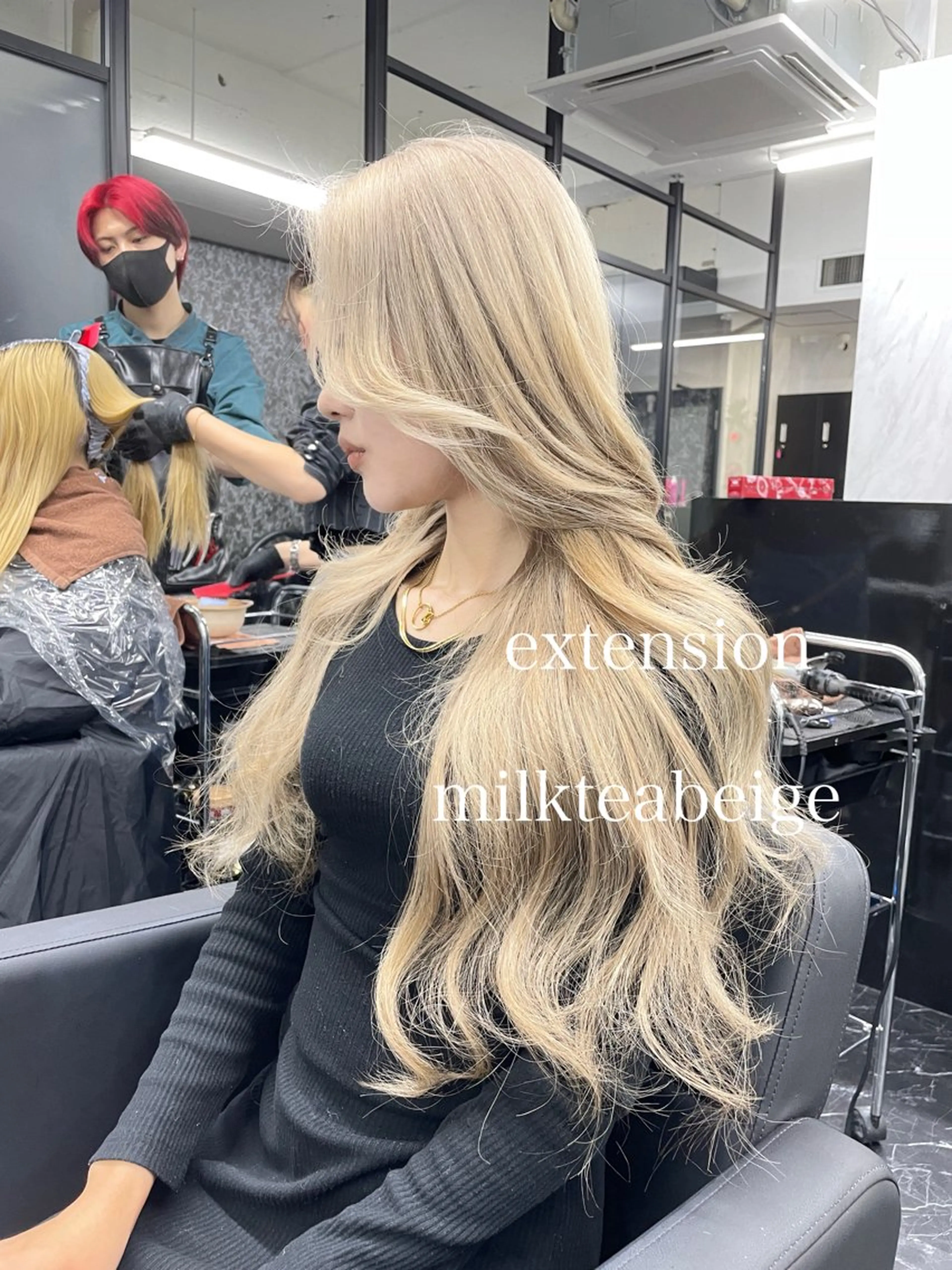 ロング カラー ブリーチ ケアブリーチ ヘアカラー エクステ エクステ🩵ブリーチ 韓国ヘア🩵KAEのヘアスタイル