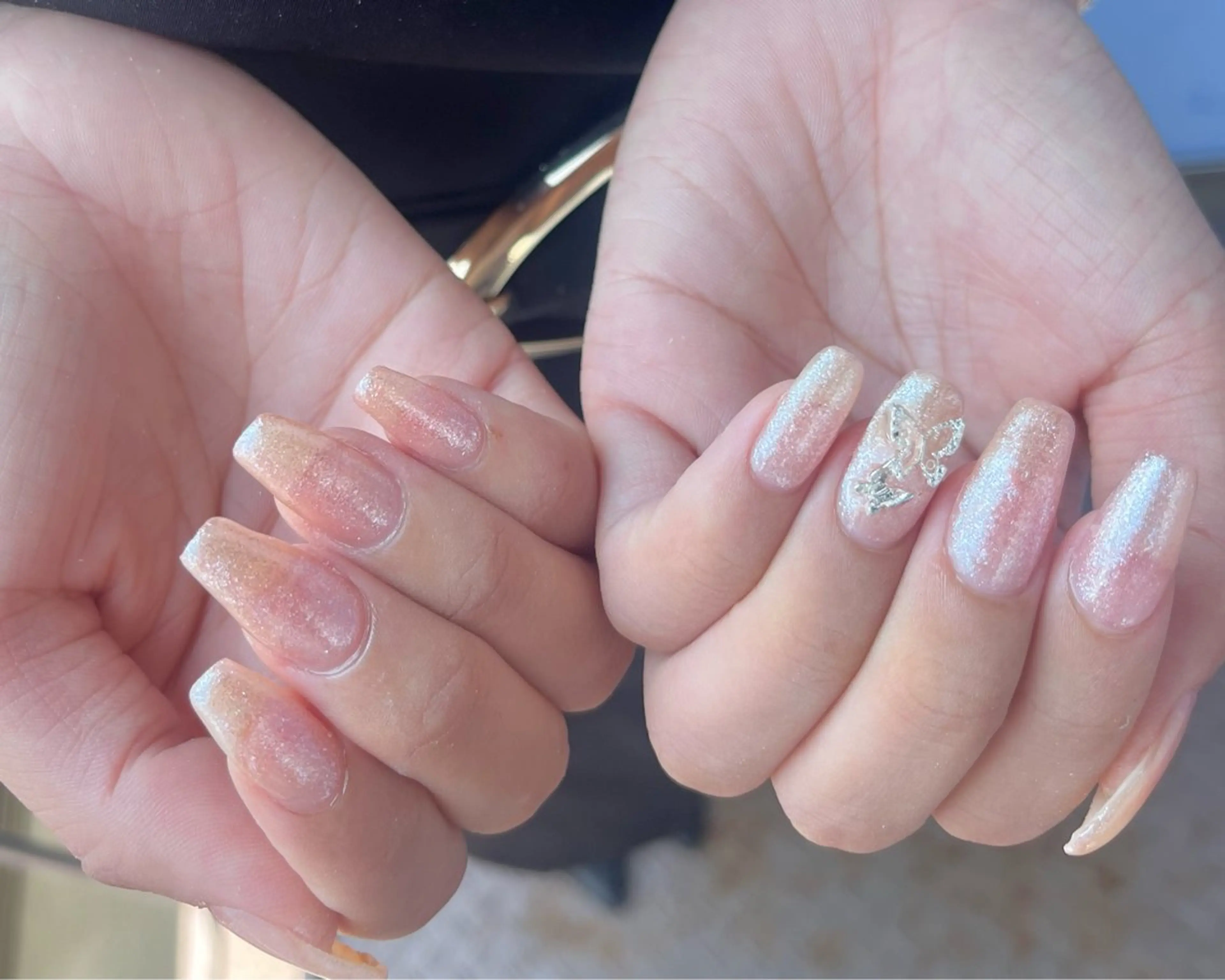 ネイル オーロラネイル ジェルネイル キラキラネイル ラメ(グリッター) ワンカラーネイル Salute本店 🦋仲原里佳のネイルデザイン