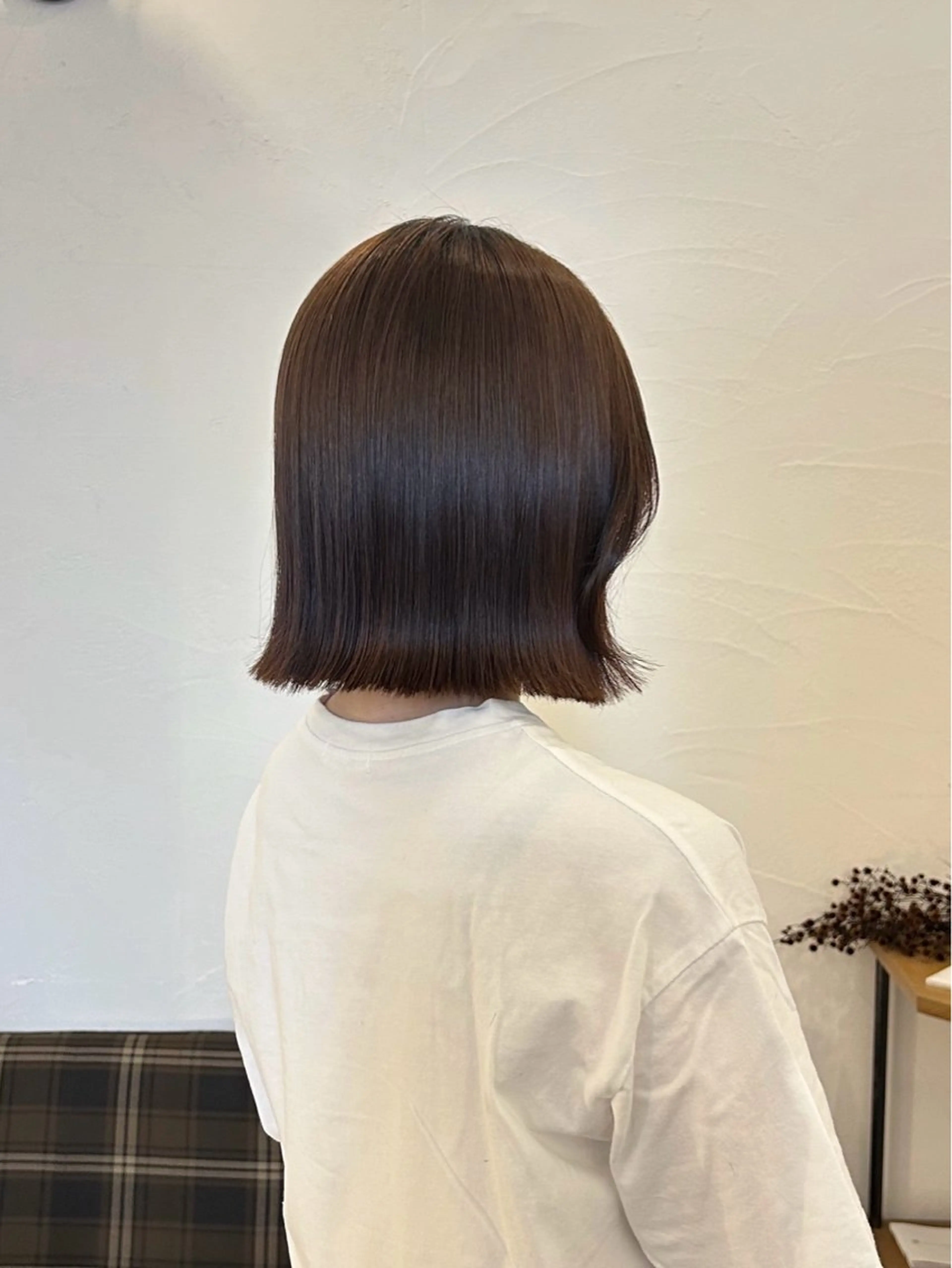 ミディアム カラー 切りっぱなしボブ ボブ カット ヘアカラー Hair Muse'e 大西店所属・水谷 優華のヘアスタイル