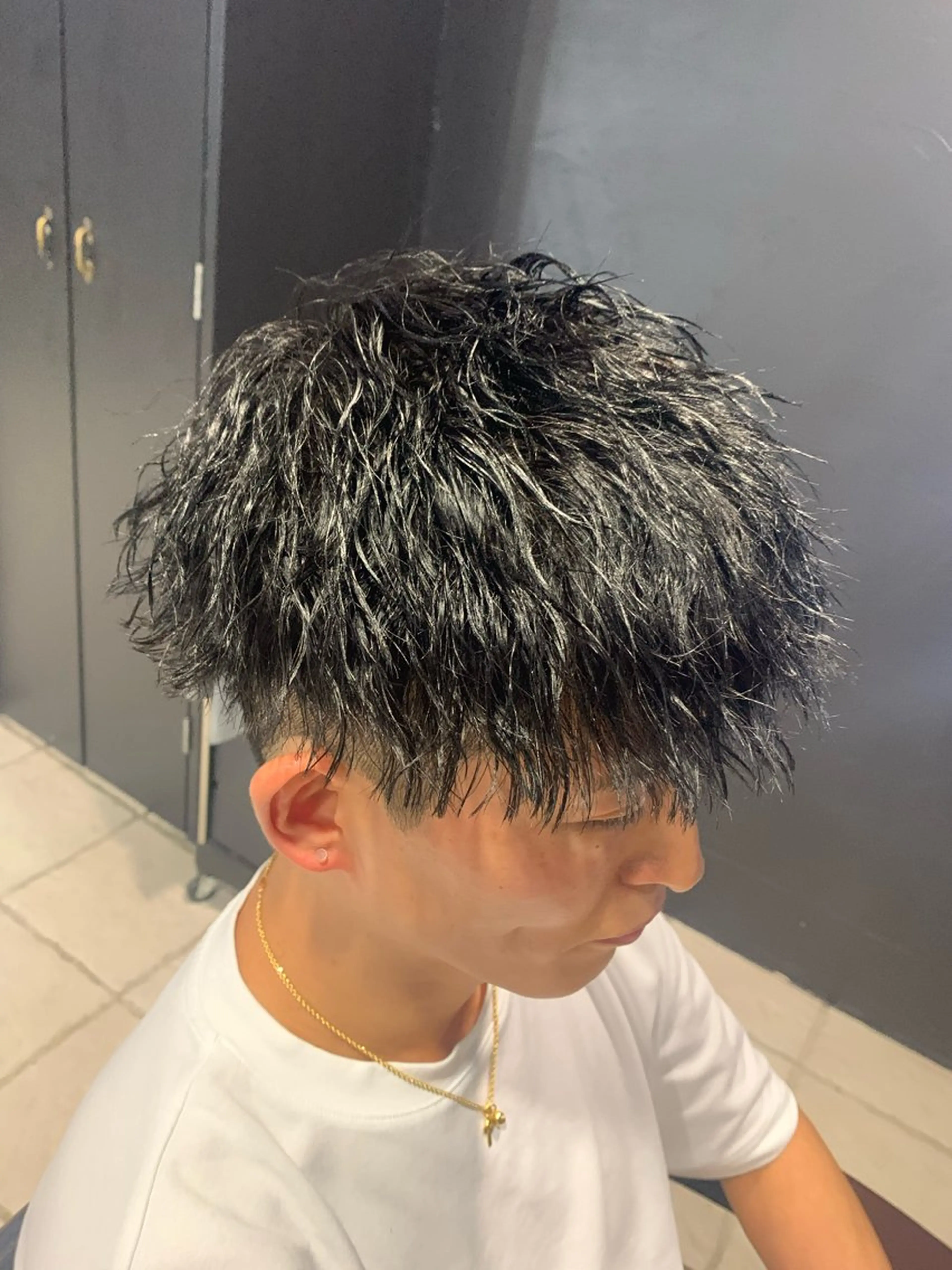 ショート メンズ マッシュ メンズパーマ/難波/ 心斎橋　室園亮佑のヘアスタイル