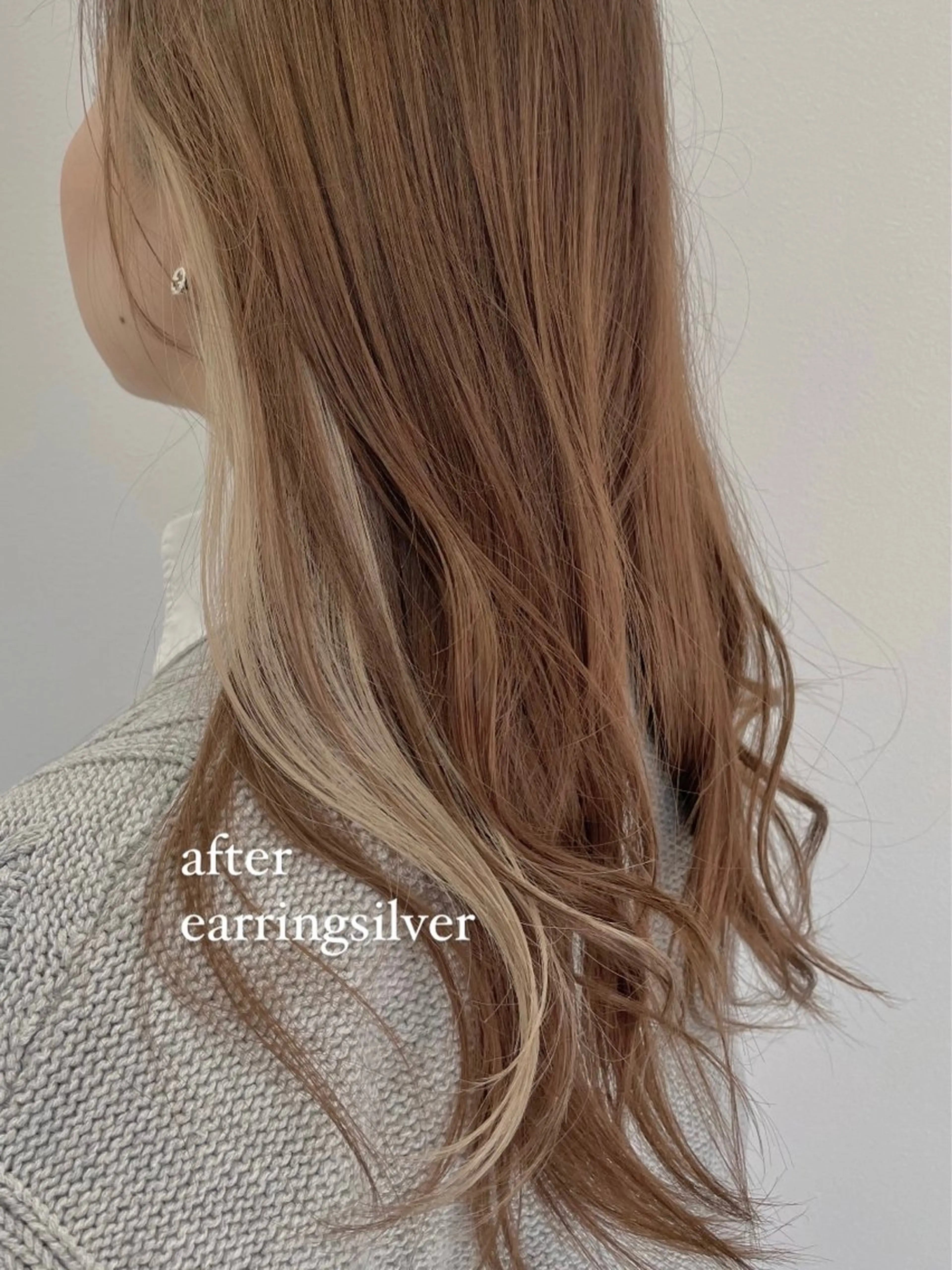 ロング カラー デザインカラー イヤリングカラー カット ヘアカラー トリートメント 佐々木 達也のヘアスタイル