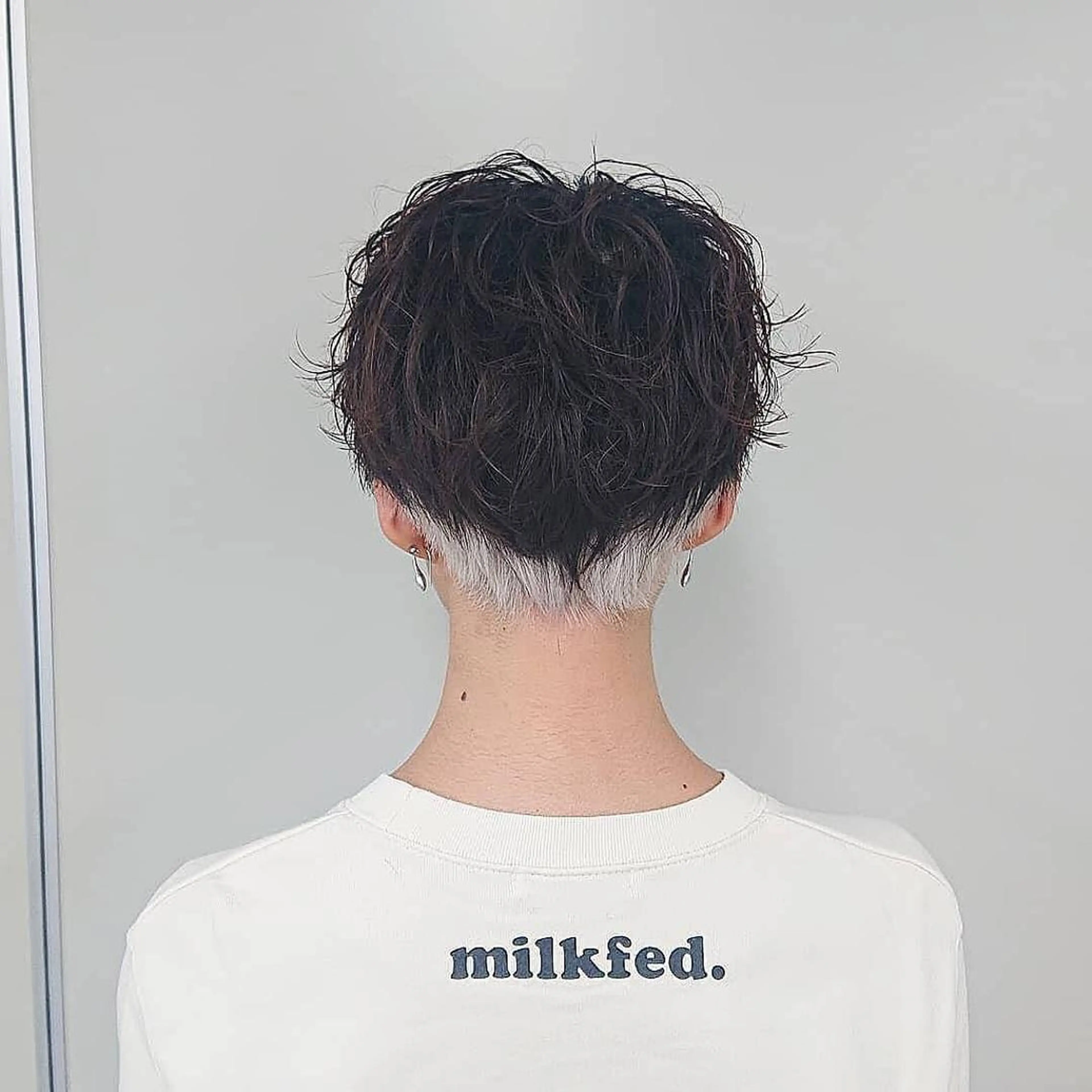 ショート カラー ヘアアレンジ キッズ アディクシーカラー バレイヤージュ ミストバング ベージュカラー 黒髪 カラー特化サロン梅田 Eir茶屋町/山下のヘアスタイル