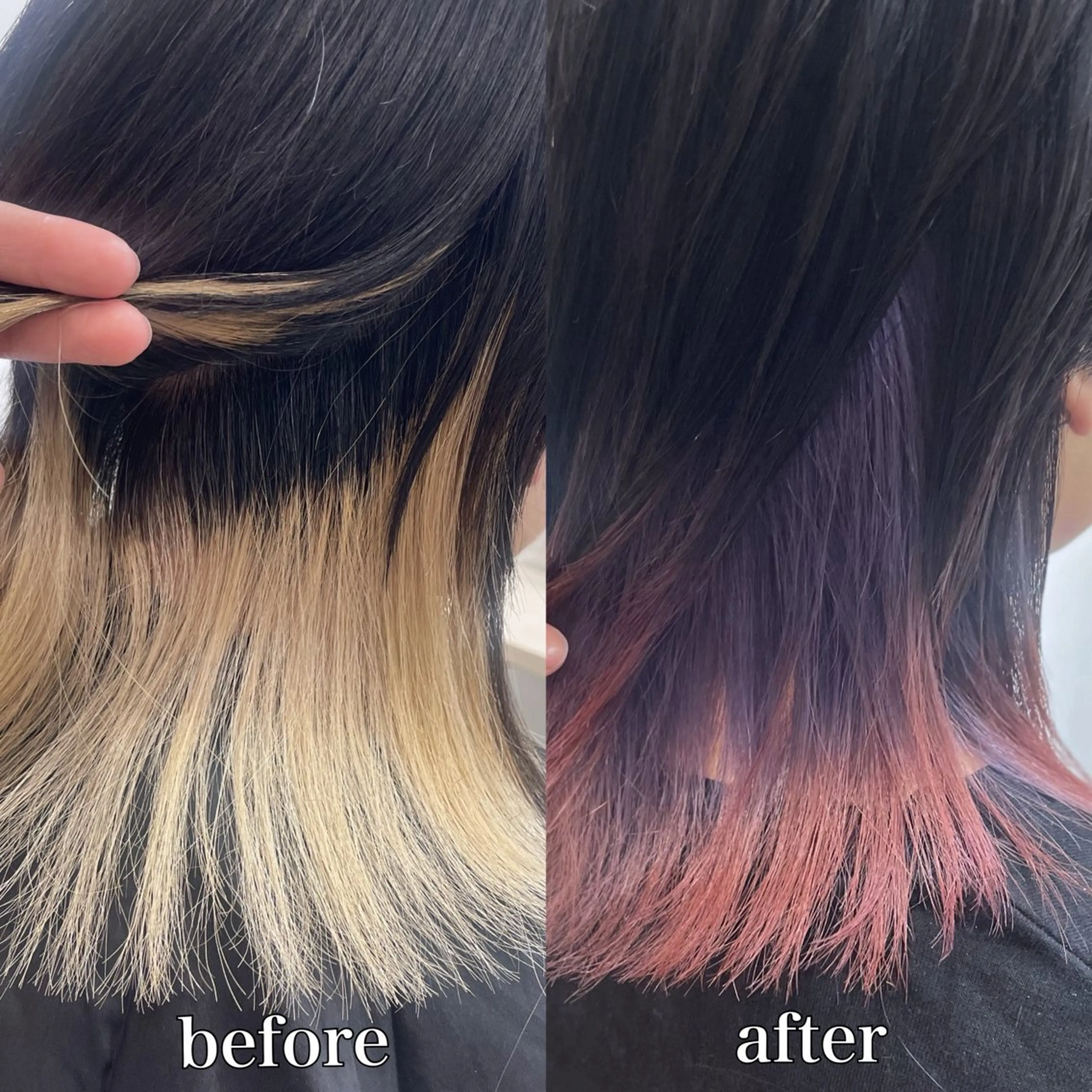 ミディアム カラー メンズ メンズインナーカラー グラデーションカラー インナーカラー ヘアカラー トリートメント EMANON新宿南口所属・🦄中性ウルフ ☁️Shiori🦄のヘアスタイル