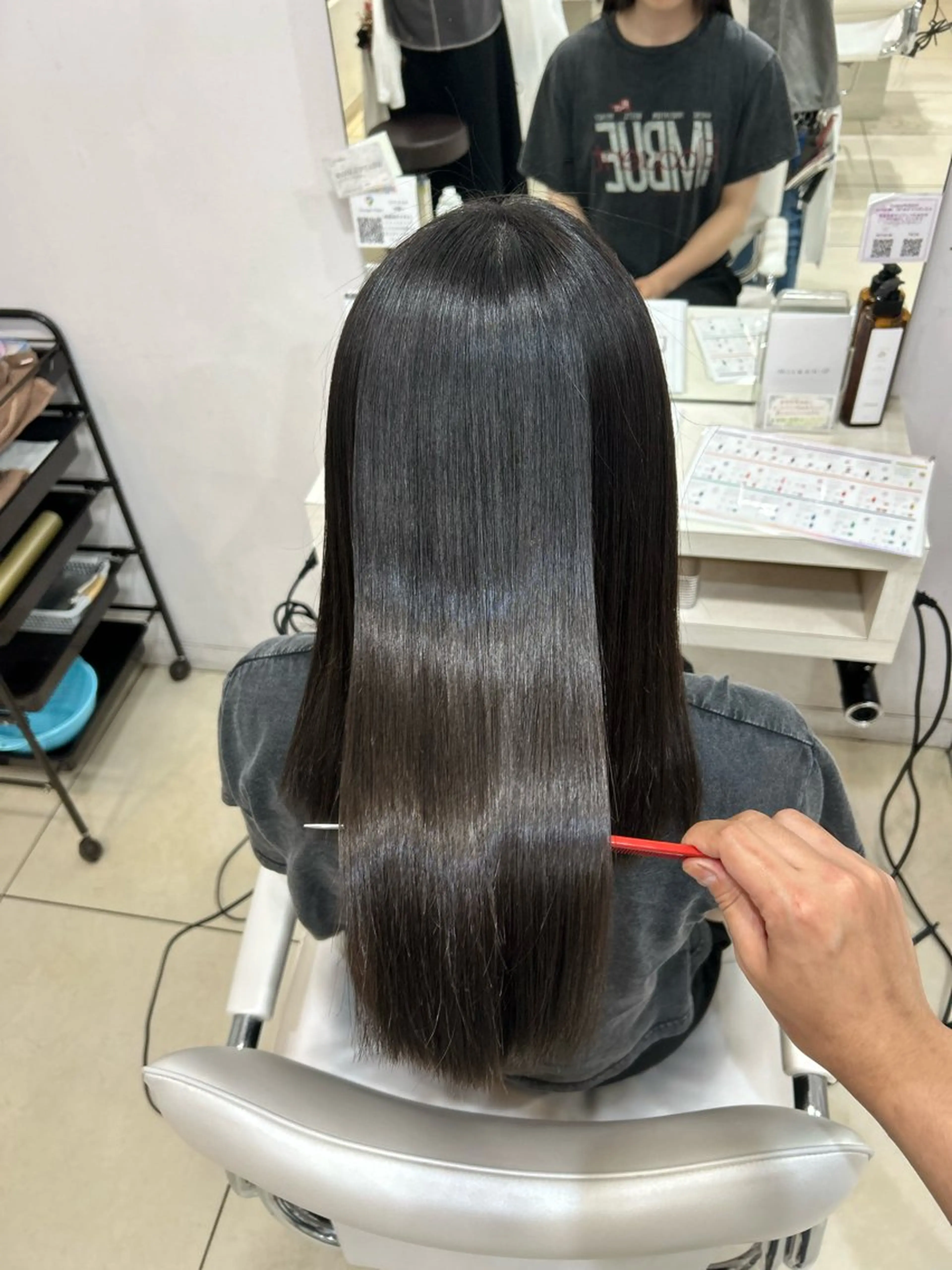 セミロング 縮毛矯正 【髪質改善カラー】 瀧田嵐士🇰🇷のヘアスタイル