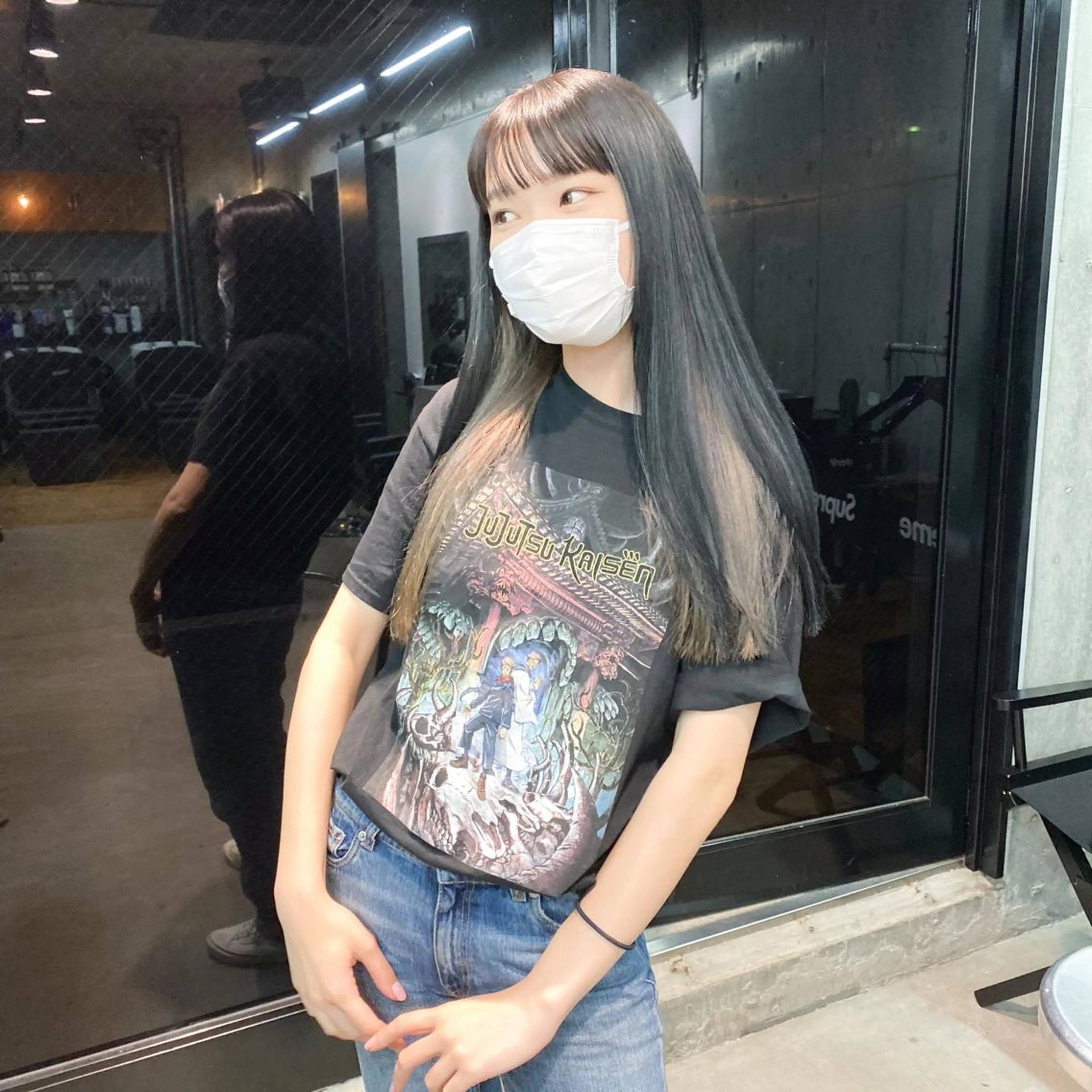 ロング 艶髪ブリーチ 永井竜也のヘアスタイル