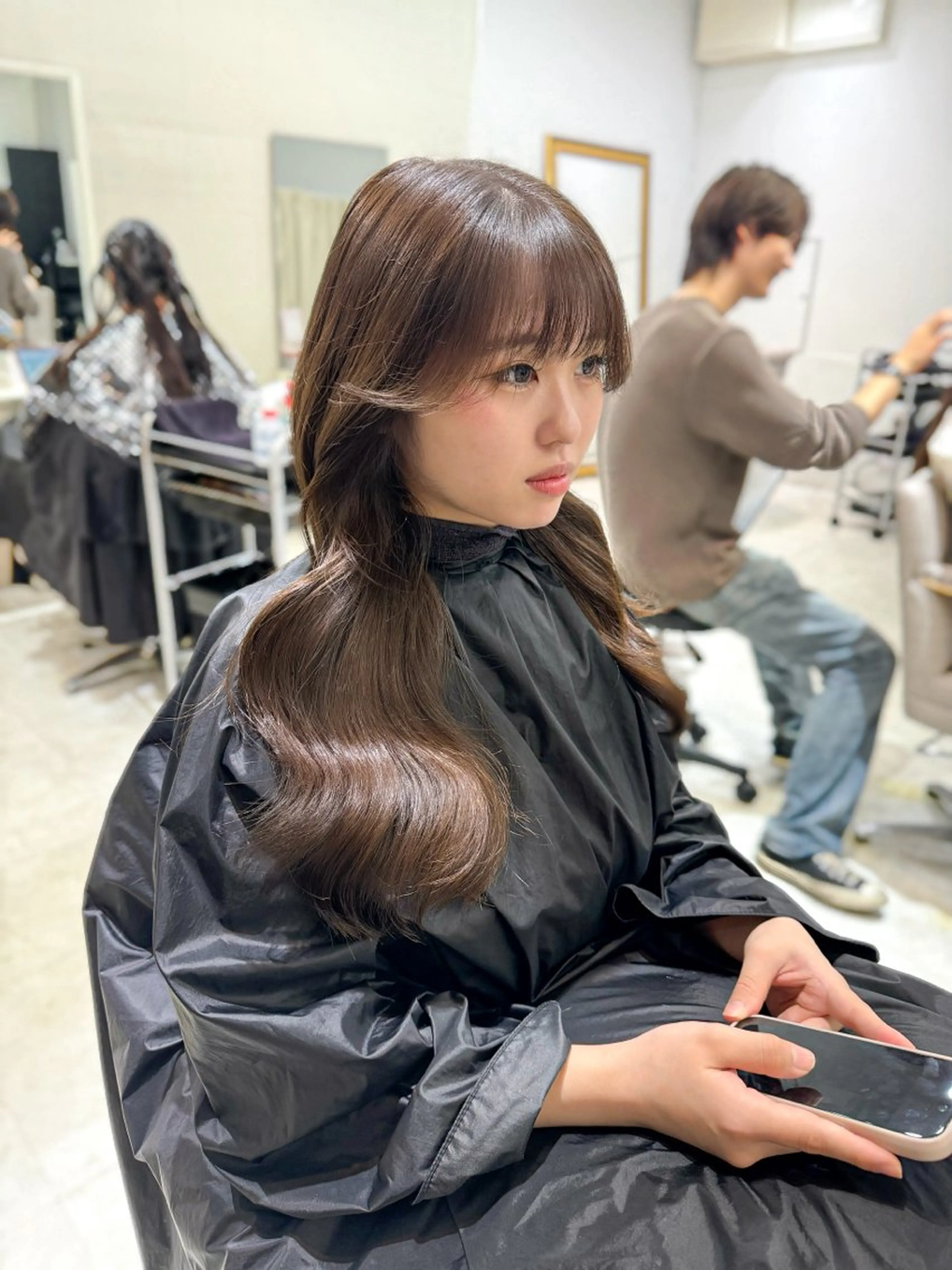 ロング カット ヘアカラー トリートメント 髪質改善韓国レイヤー SHIORI🦋のヘアスタイル