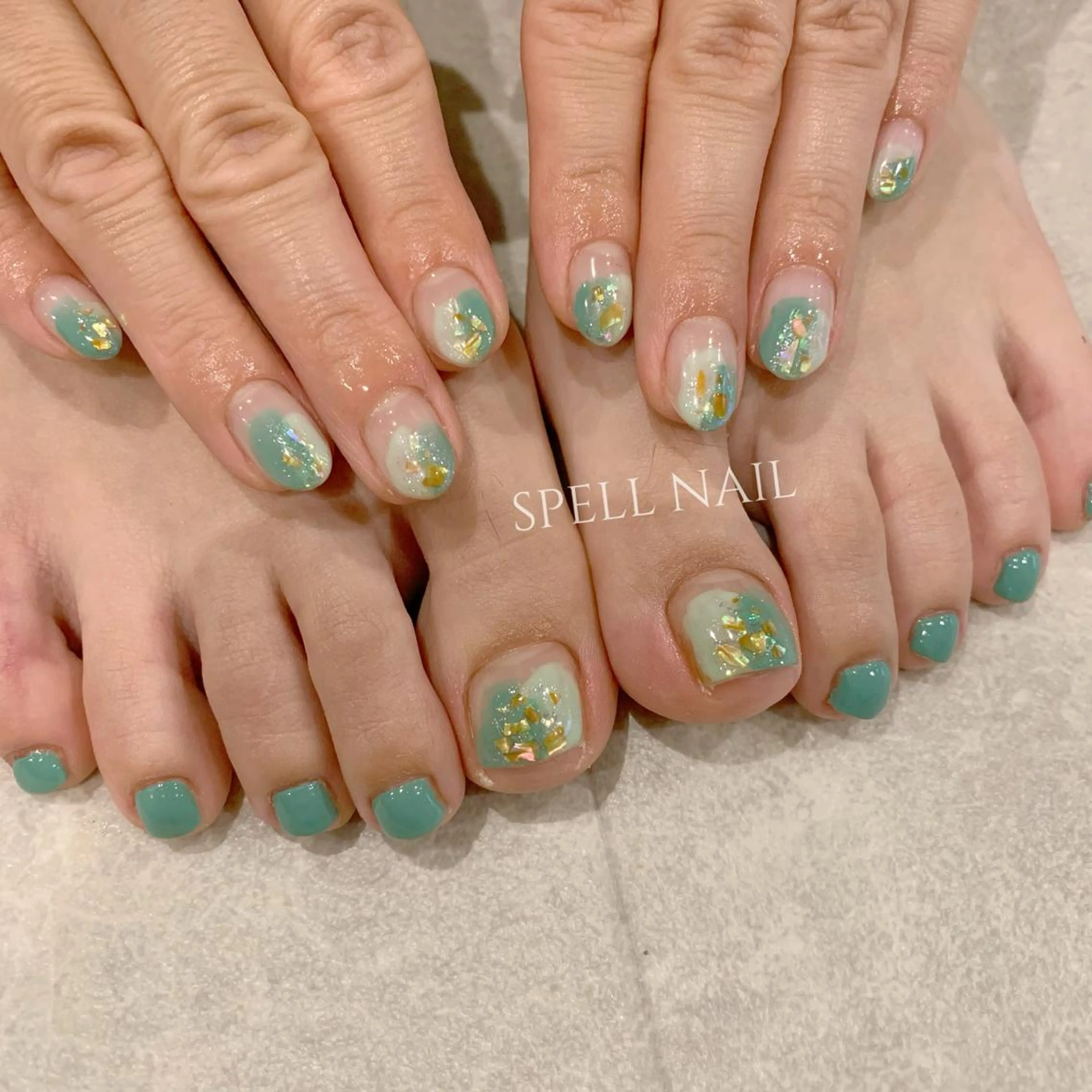 ネイル フットネイル おそろいネイル SHIKI モリンガ蒸し/水光肌のエステ・リラクイメージ