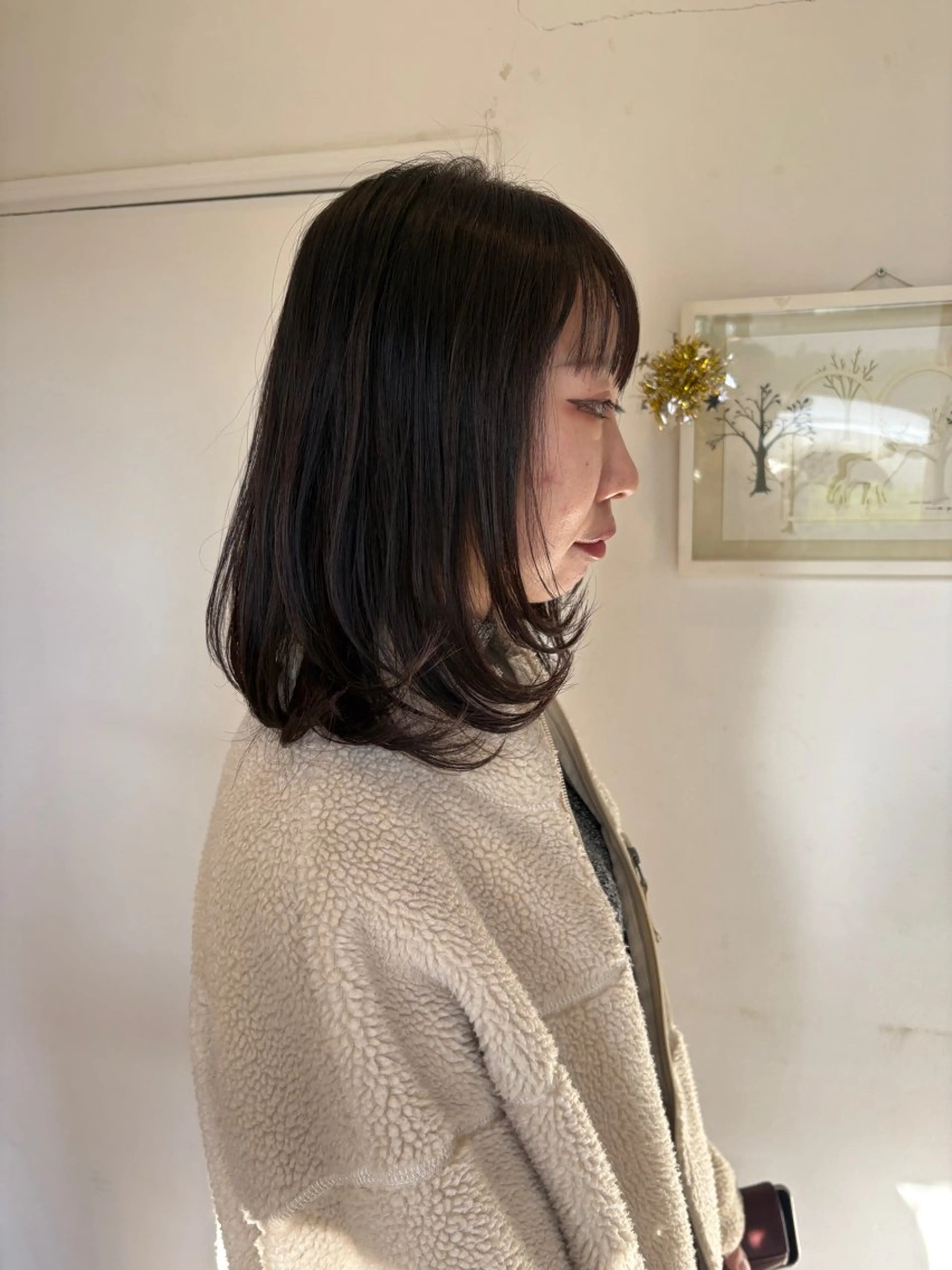 ミディアム レイヤーカット カット ヘアカラー トリートメント 塔崎 りこのヘアスタイル