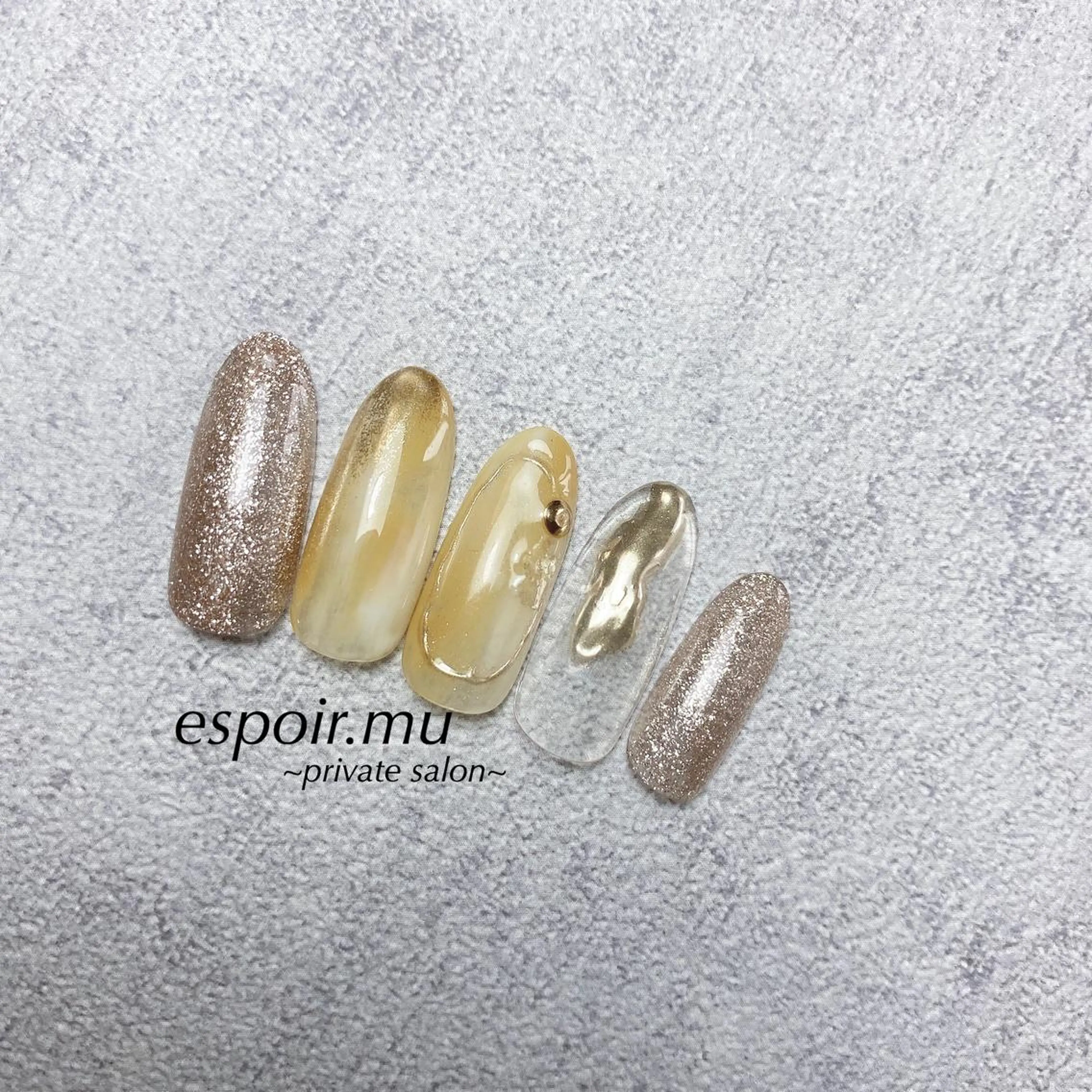 ロング ネイル espoir. muのネイルデザイン