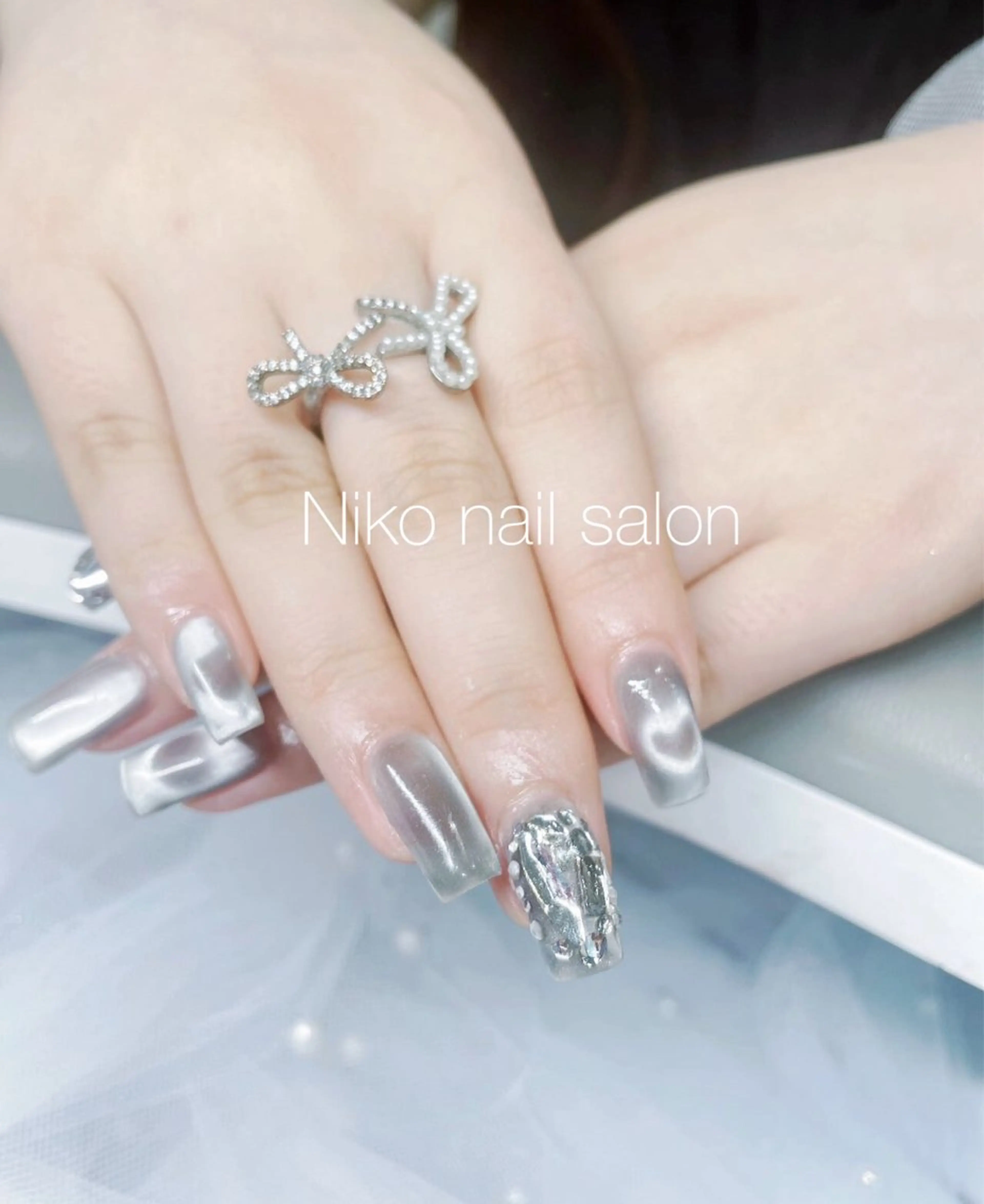 ネイル 長さ出し フットネイル フレンチネイル ジェルネイル 韓国ネイル Niko nailサロンのネイルデザイン