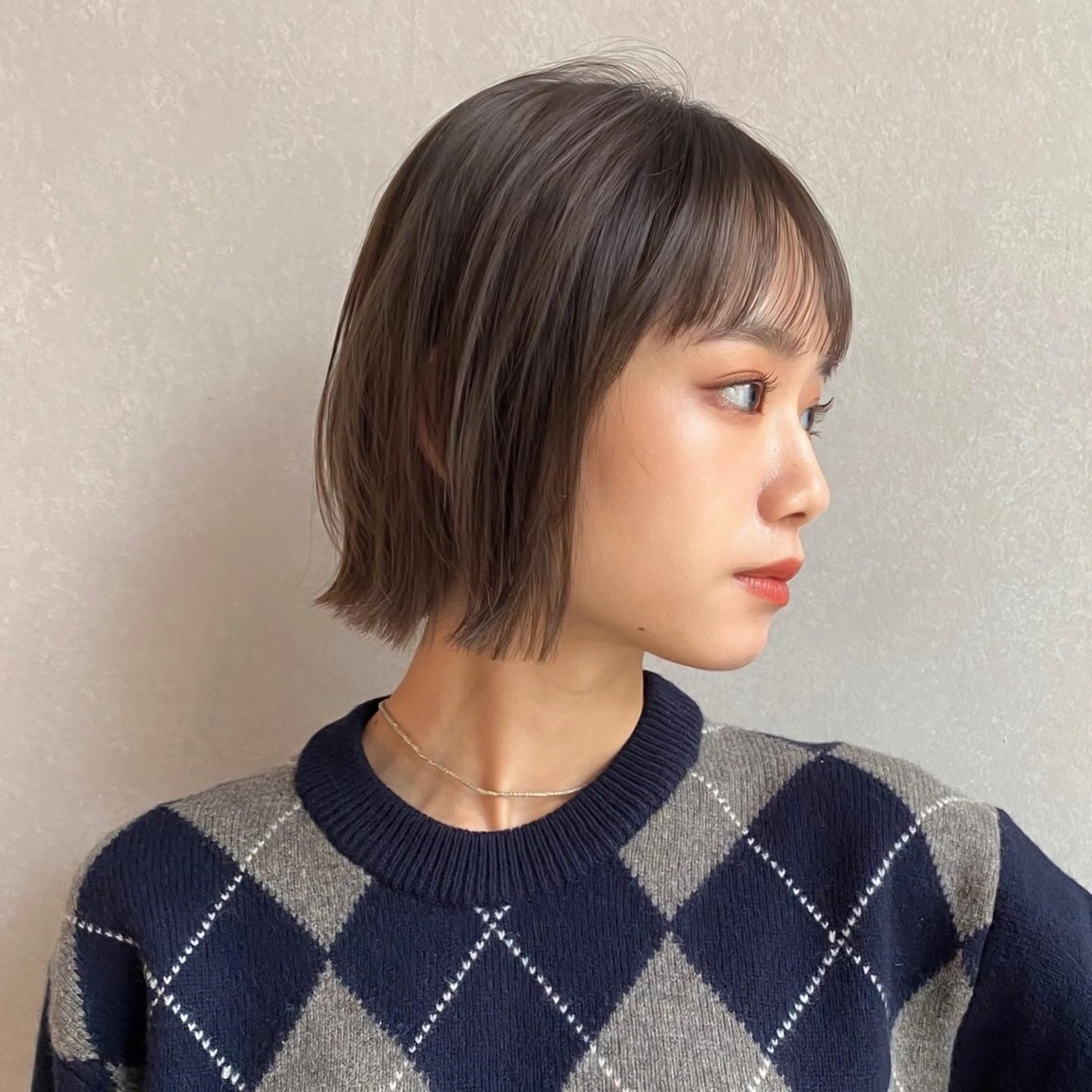 ショート 切りっぱなしボブ ボブ 栗原 瑞稀のヘアスタイル