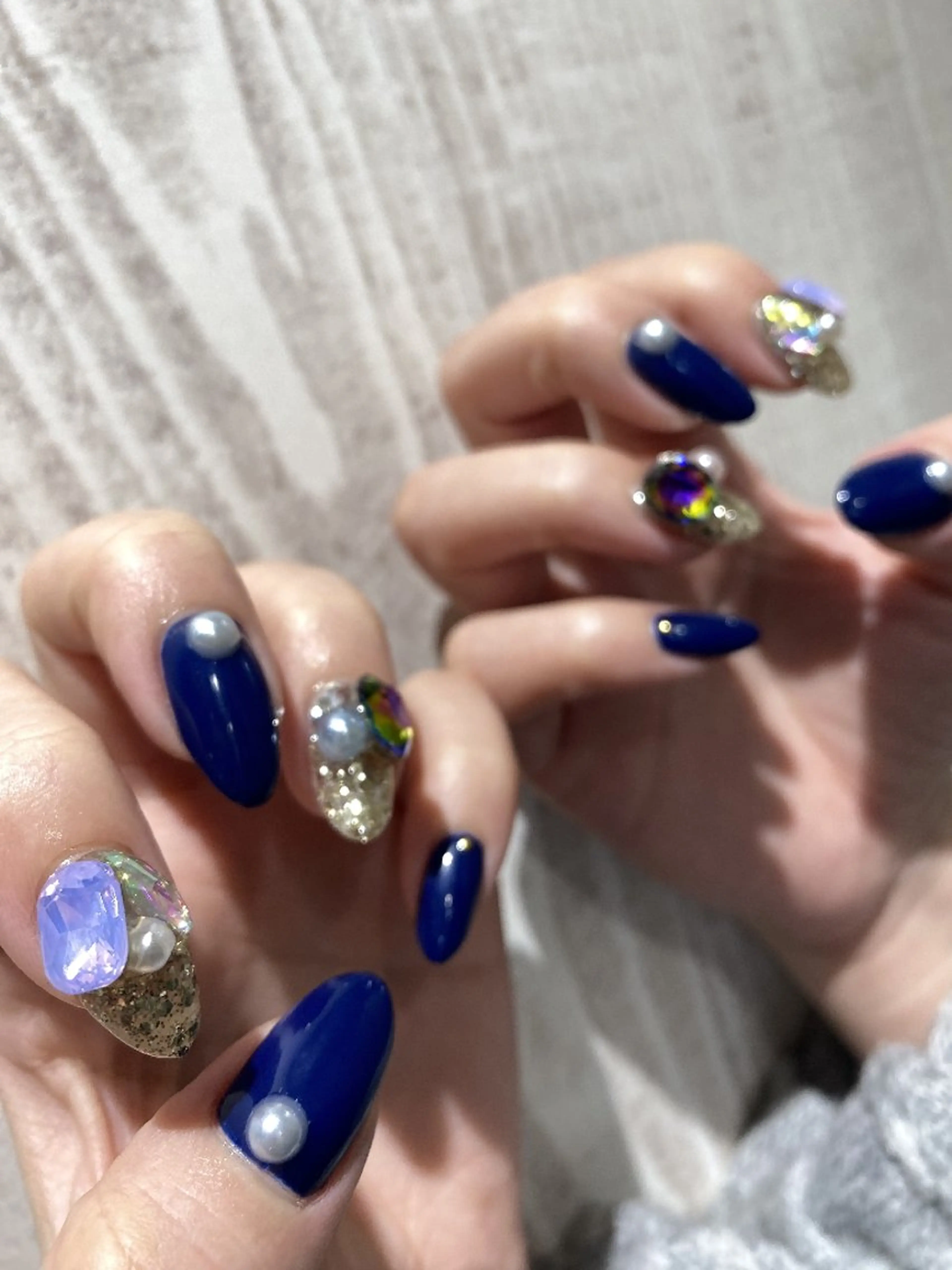 ネイル 春ネイル ストーンネイル ハンドネイル 30日限定ハンド持ち 込み4980円❣️のネイルデザイン