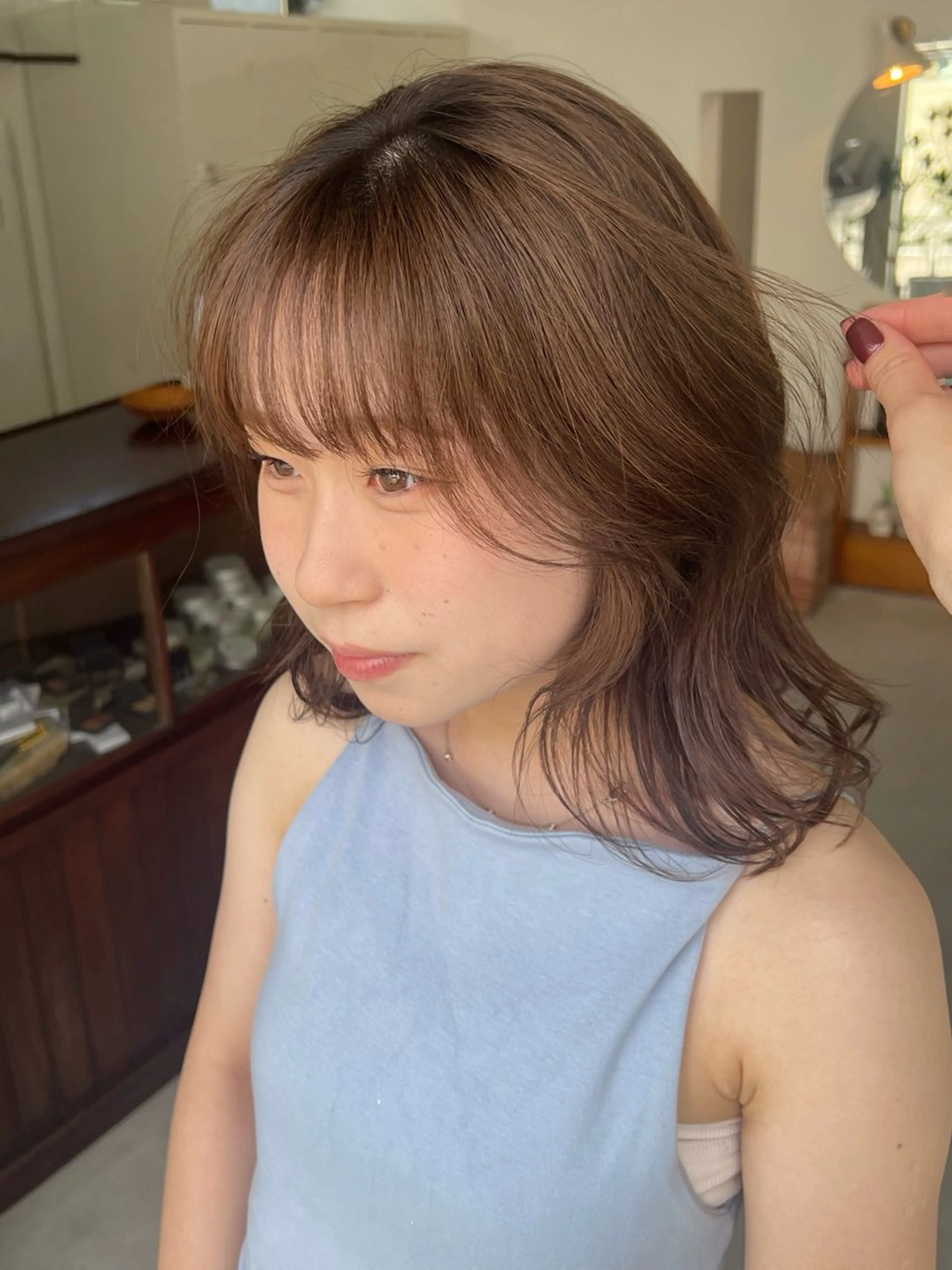 ミディアム カラー カット ヘアカラー トリートメント 小林 美咲のヘアスタイル