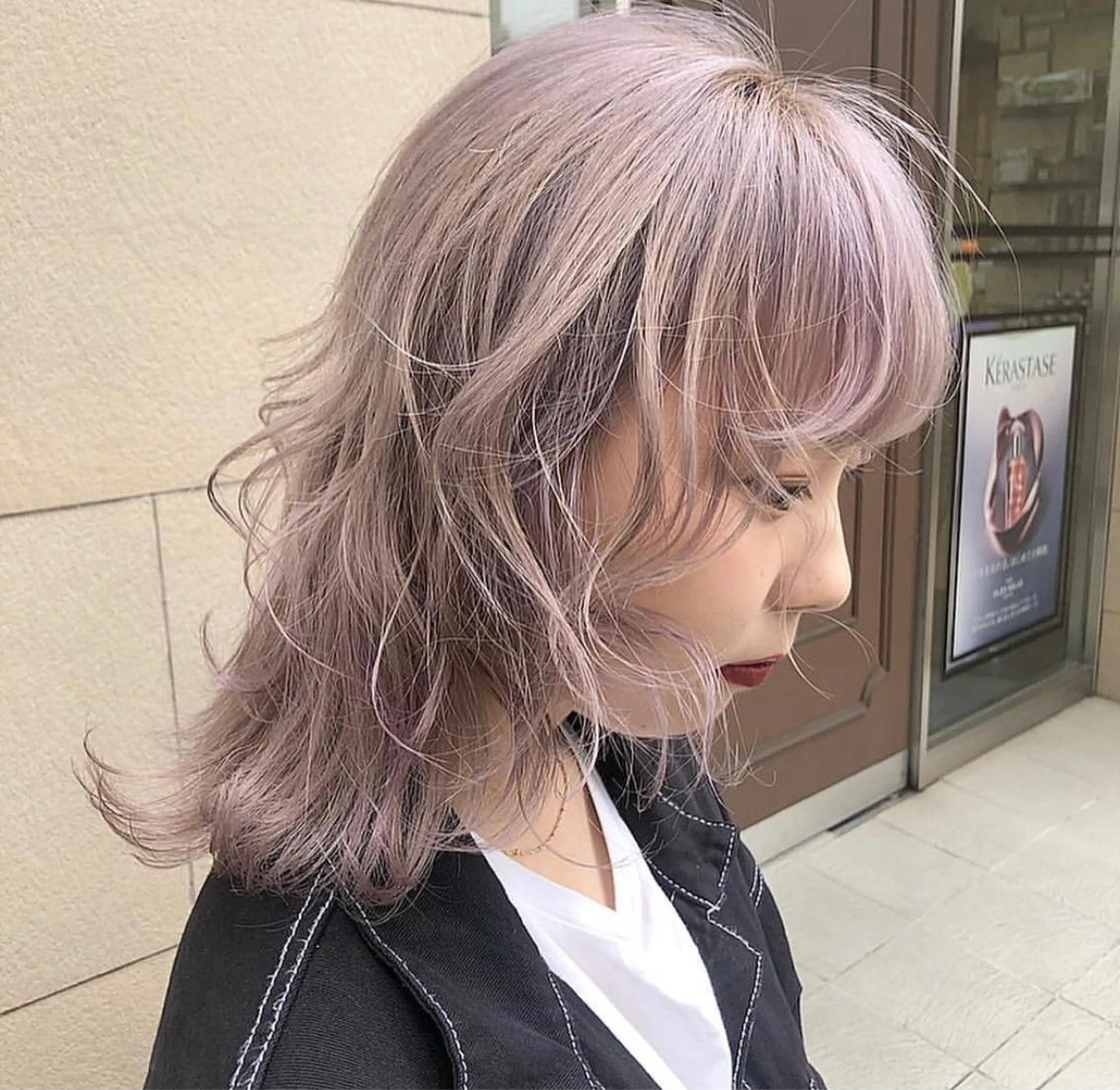 ミディアム 艶髪カラー🫧 髪質改善🪽萩原のヘアスタイル