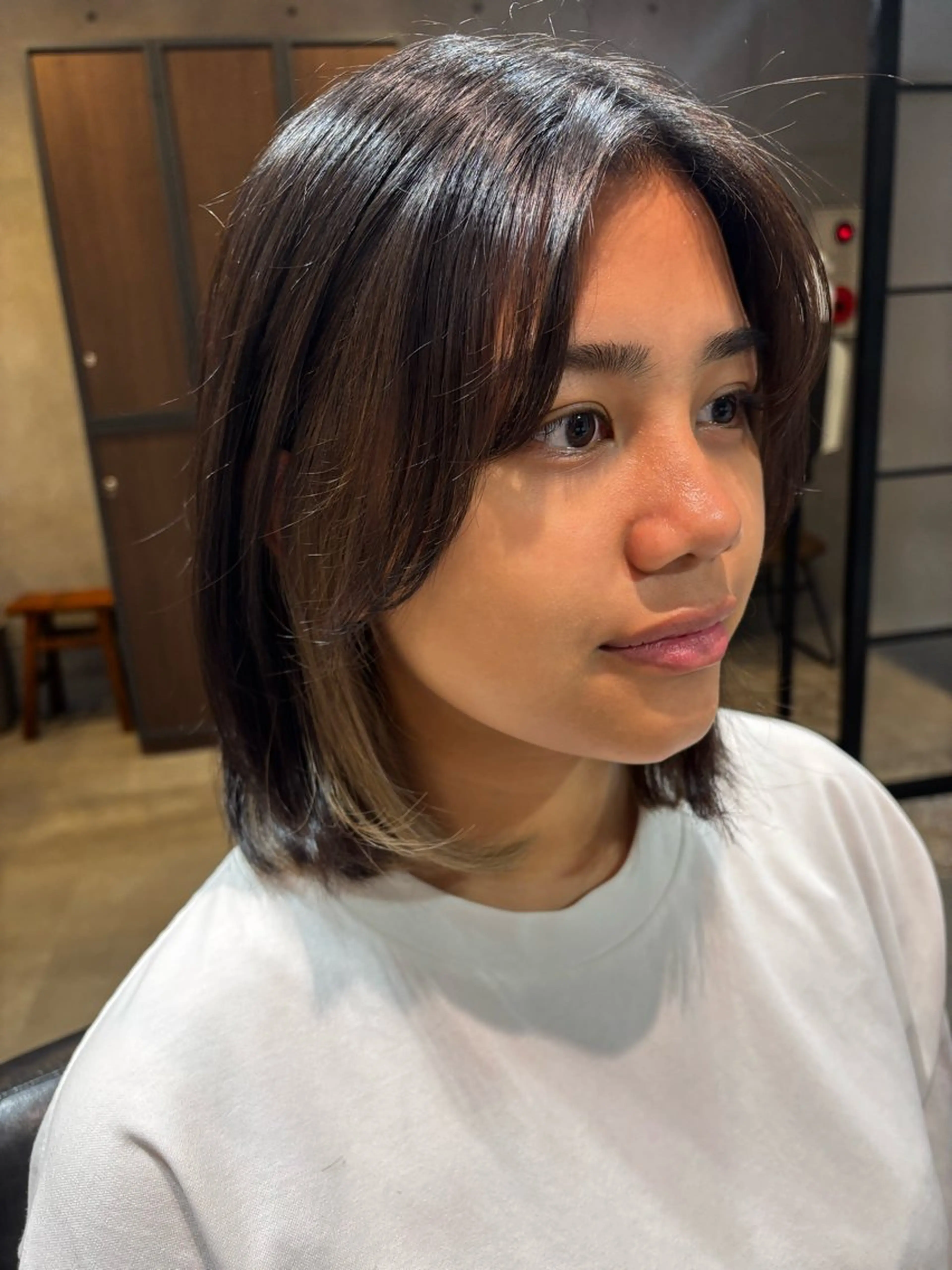 ミディアム ボブ 🍑おおしまくるみ 🍑暖色colorのヘアスタイル