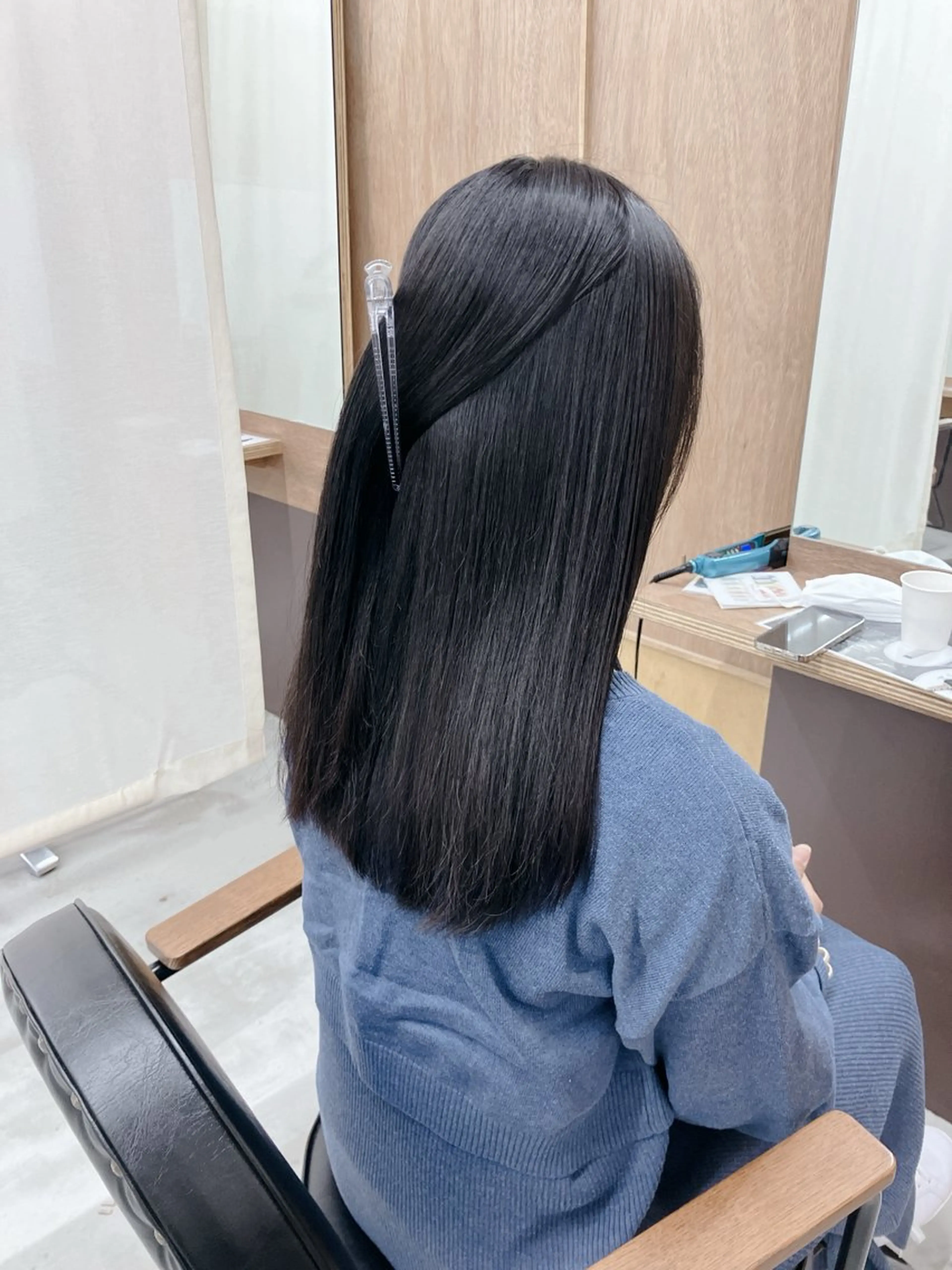 セミロング くせ毛 カット 縮毛矯正 トリートメント wa daのヘアスタイル